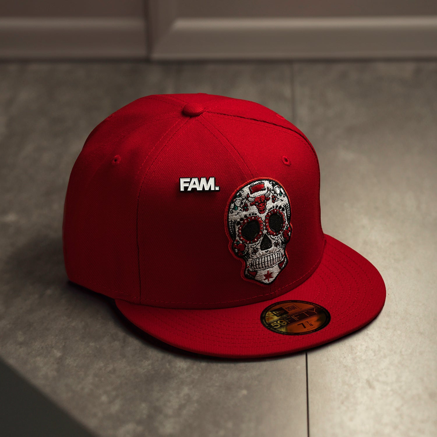 CHICAGO BULLS NBA SCARLET RED BLACK UV / NEW ERA 59FIFTY CAP