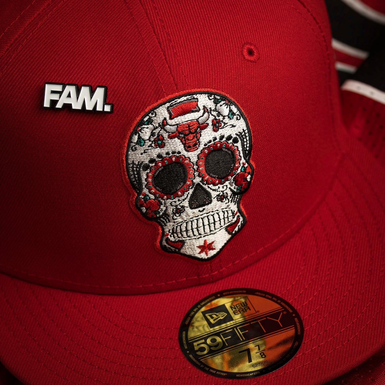 CHICAGO BULLS NBA SCARLET RED BLACK UV / NEW ERA 59FIFTY CAP