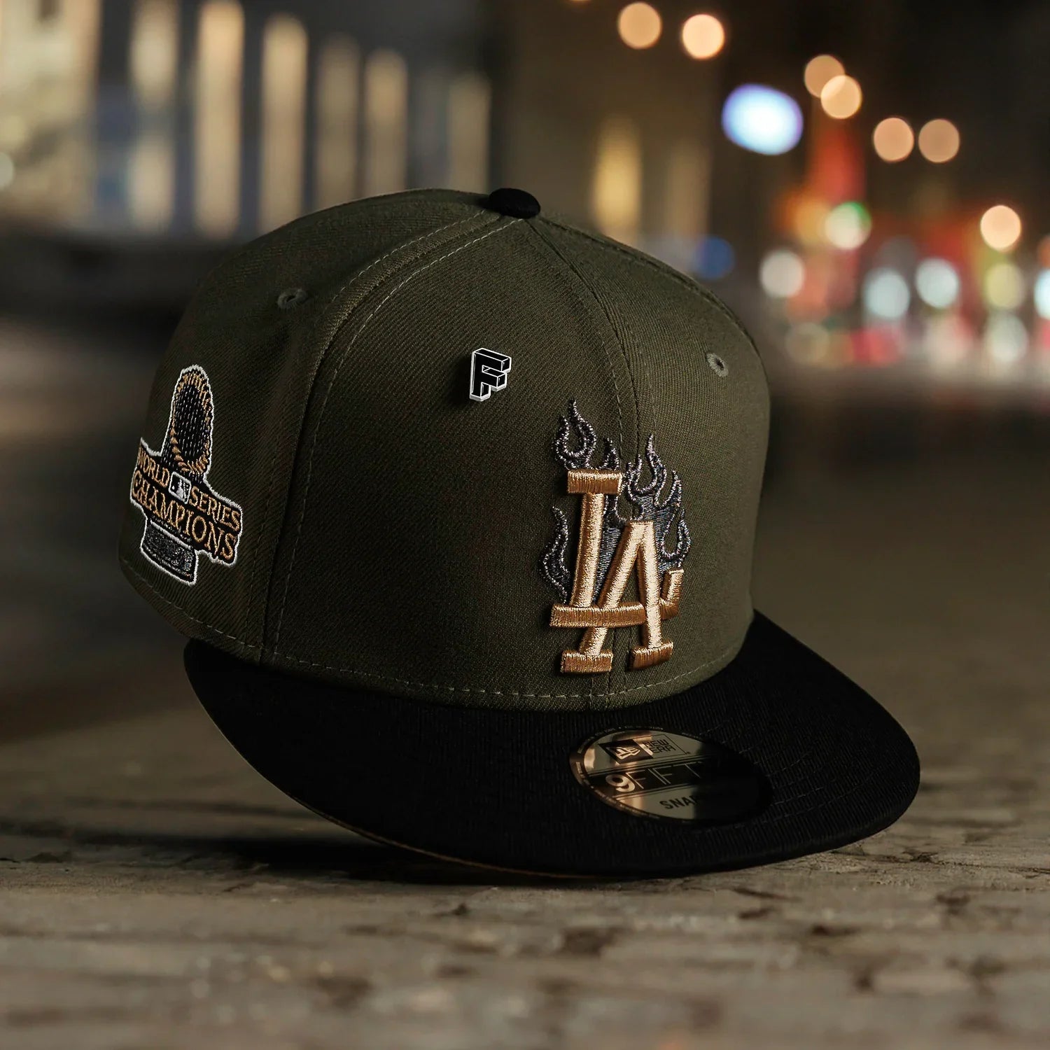 LOS ANGELES DODGERS MLB OLIVE GREEN BLACK UV / NEW ERA 9FIFTY SNAPBACK
