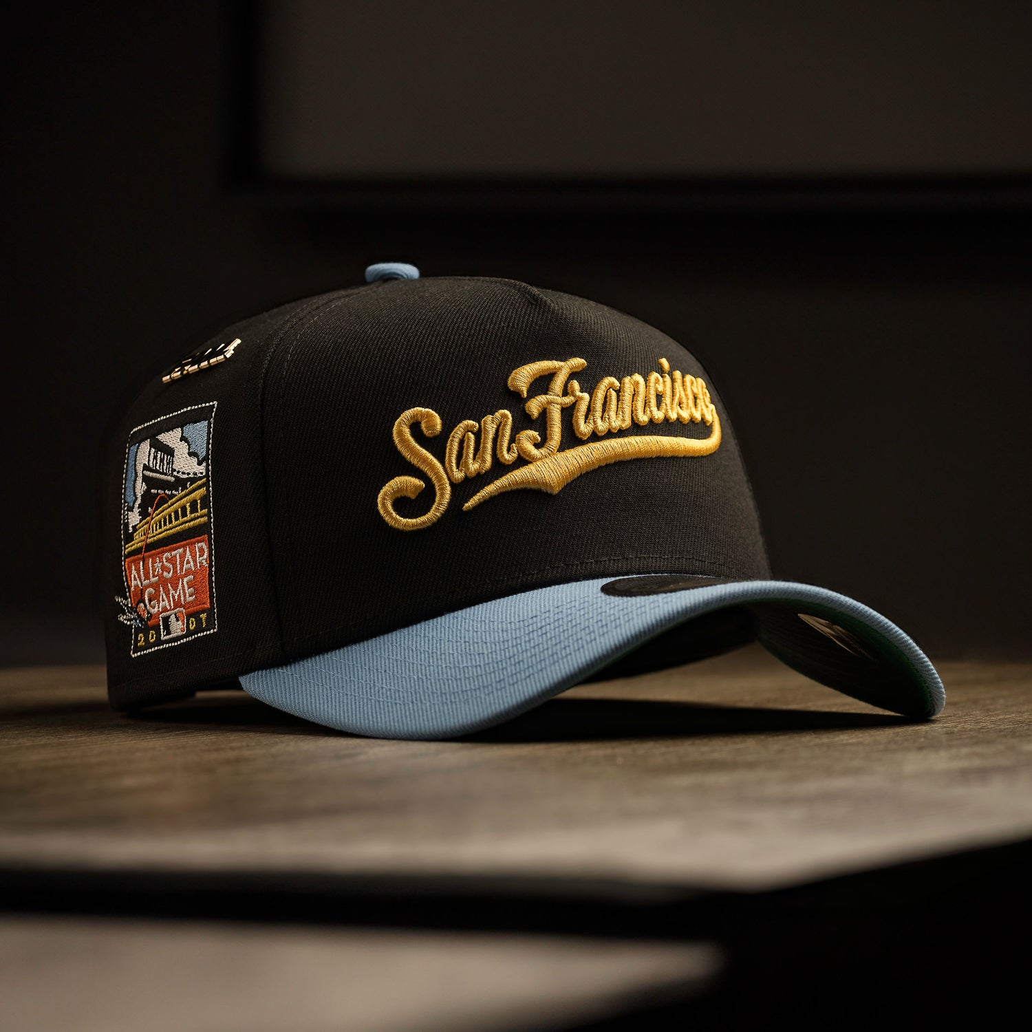 SAN FRANCISCO GIANTS MLB BLACK BLUE TWO TONE KELLY GREEN UV / NEW ERA 9FORTY A-FRAME