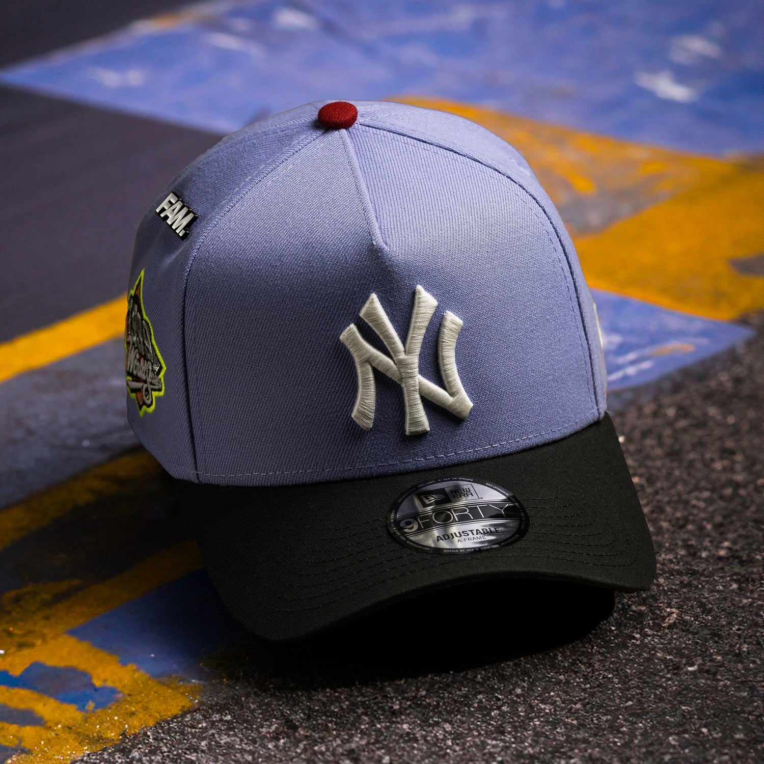 NEW YORK YANKEES MLB LAVENDER BLACK TWO TONE GRAY UV / NEW ERA 9FORTY A-FRAME