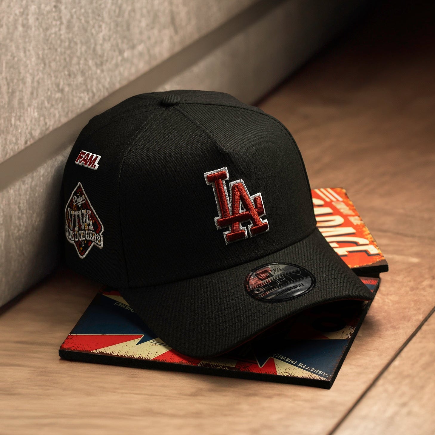 LOS ANGELES DODGERS MLB BLACK RED UV / NEW ERA 9FORTY A-FRAME