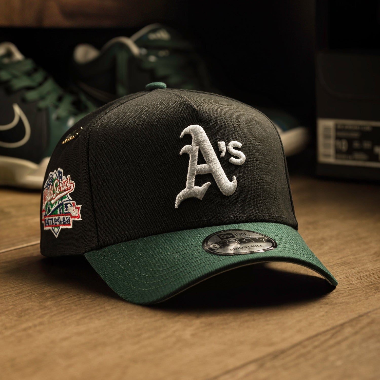 OAKLAND ATHLETICS MLB BLACK GREEN TWO TONE GRAY UV / NEW ERA 9FORTY A-FRAME