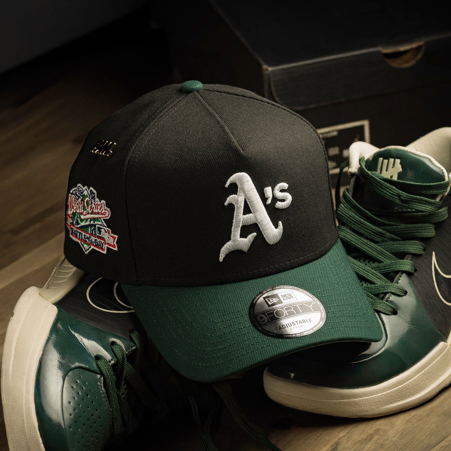 OAKLAND ATHLETICS MLB BLACK GREEN TWO TONE GRAY UV / NEW ERA 9FORTY A-FRAME