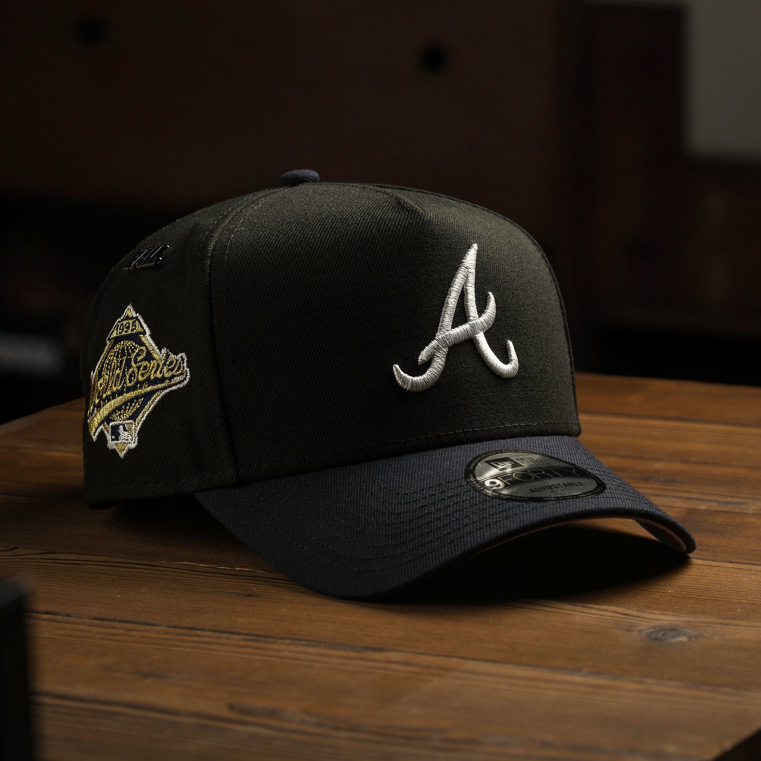 ATLANTA BRAVES MLB BLACK NAVY TWO TONE GRAY UV / NEW ERA 9FORTY A-FRAME