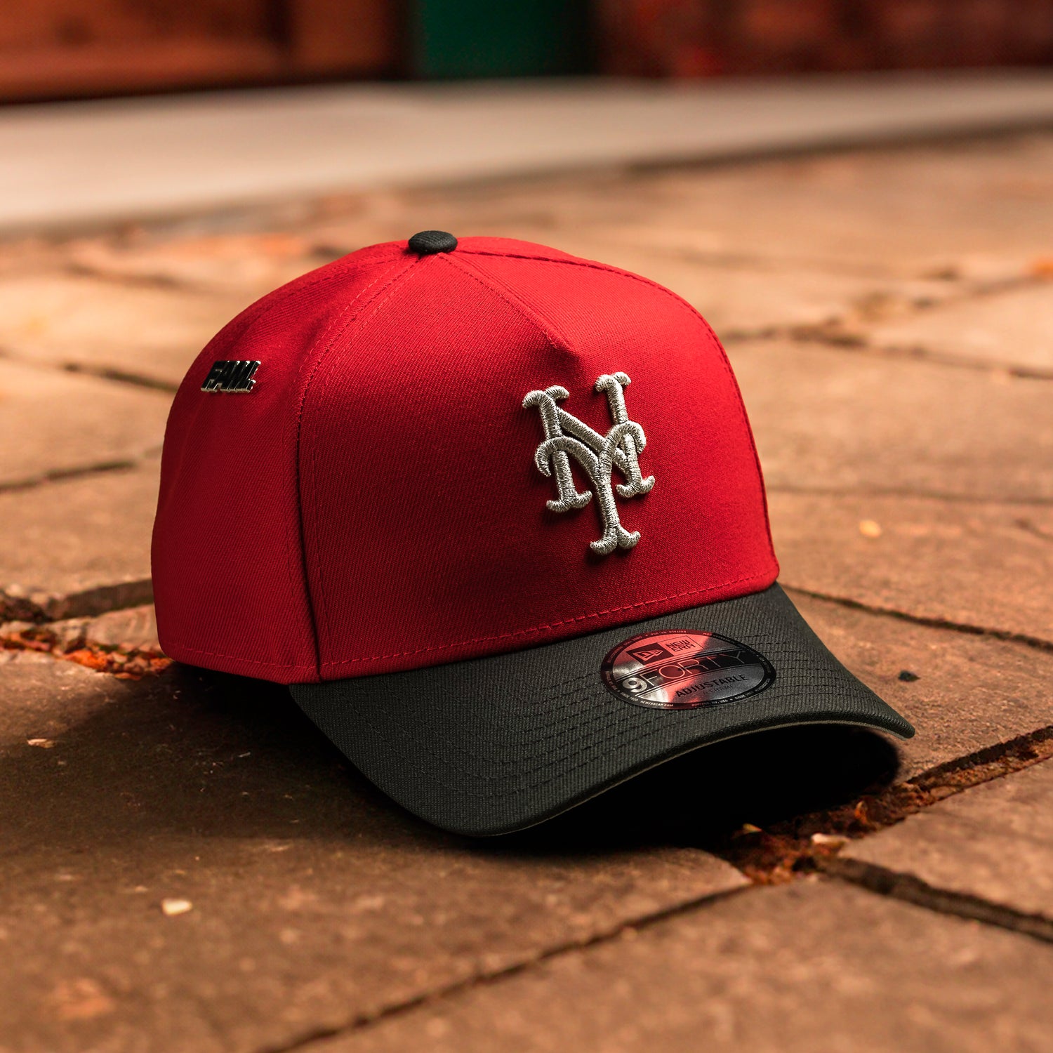 NEW YORK METS MLB SCARLET BLACK TWO TONE GREY UV / NEW ERA 9FORTY A-FRAME