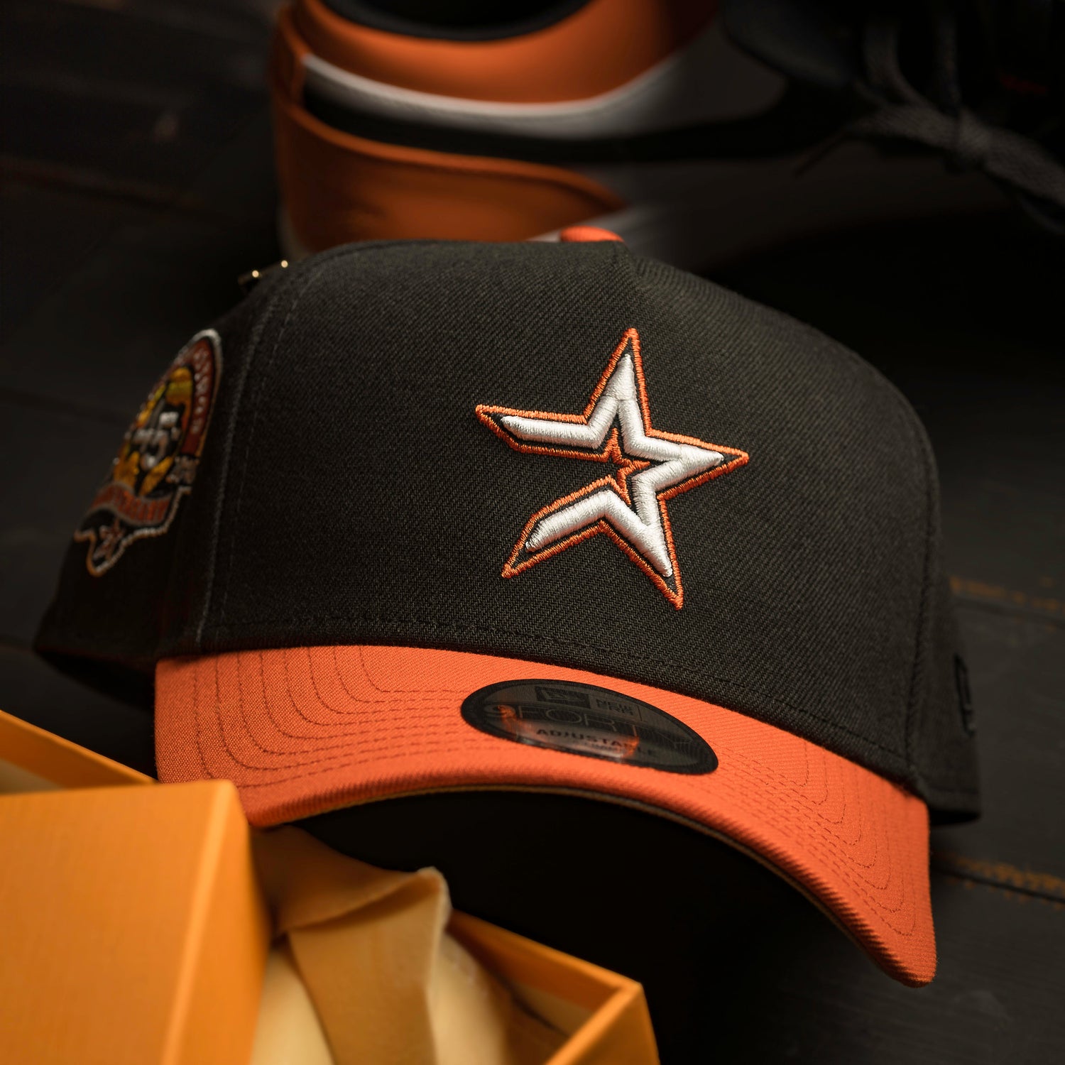 HOUSTON ASTROS MLB BLACK ORANGE TWO TONE GRAY UV / NEW ERA 9FORTY A-FRAME