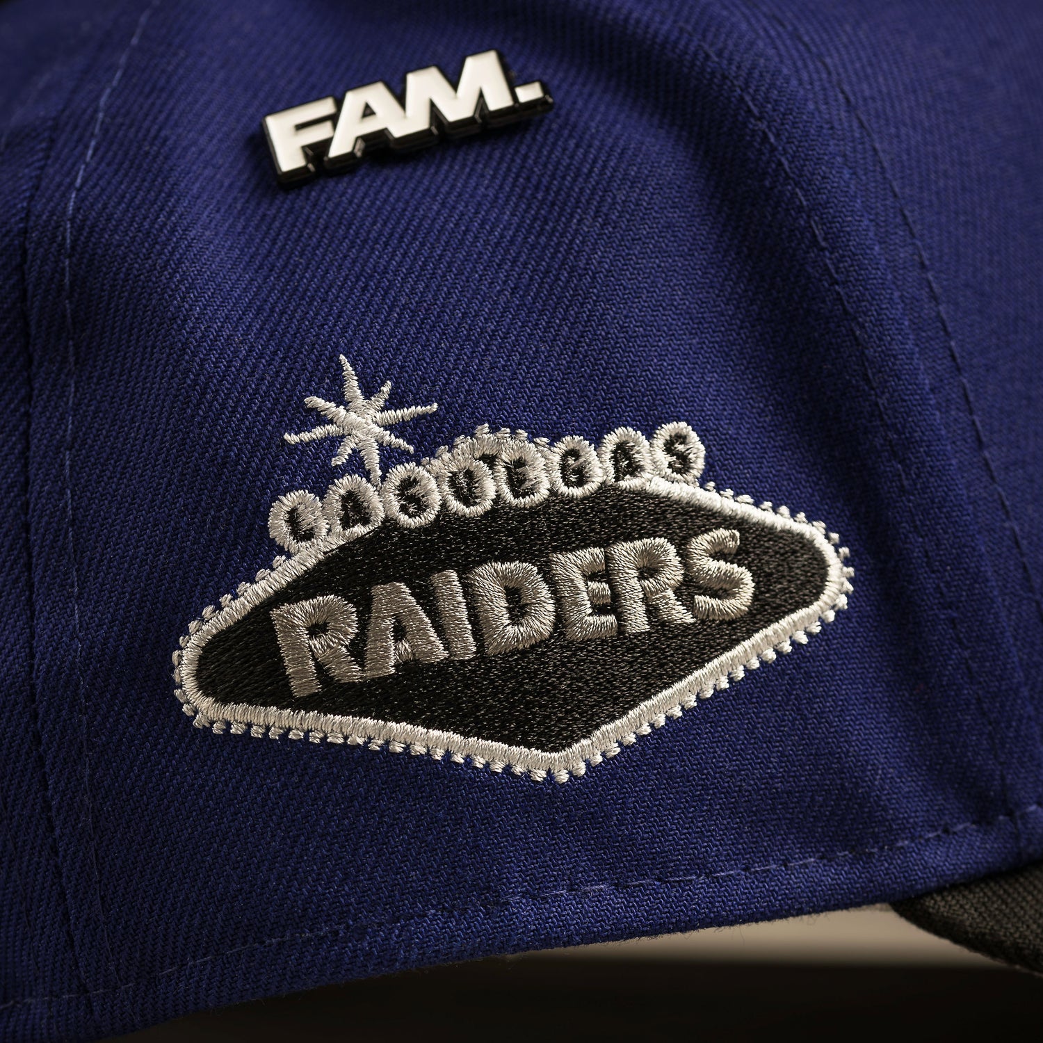 LAS VEGAS RAIDERS NFL STONE BLUE BLACK TWO TONE GRAY UV / NEW ERA 9FORTY A-FRAME