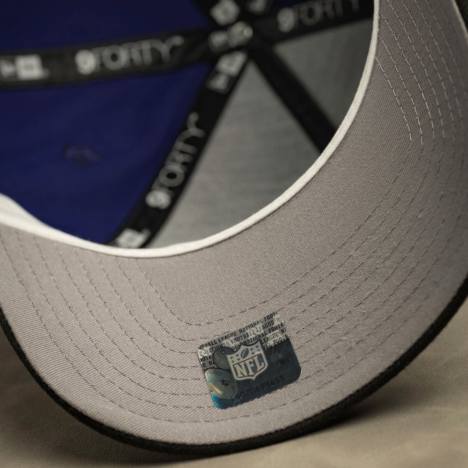 LAS VEGAS RAIDERS NFL STONE BLUE BLACK TWO TONE GRAY UV / NEW ERA 9FORTY A-FRAME