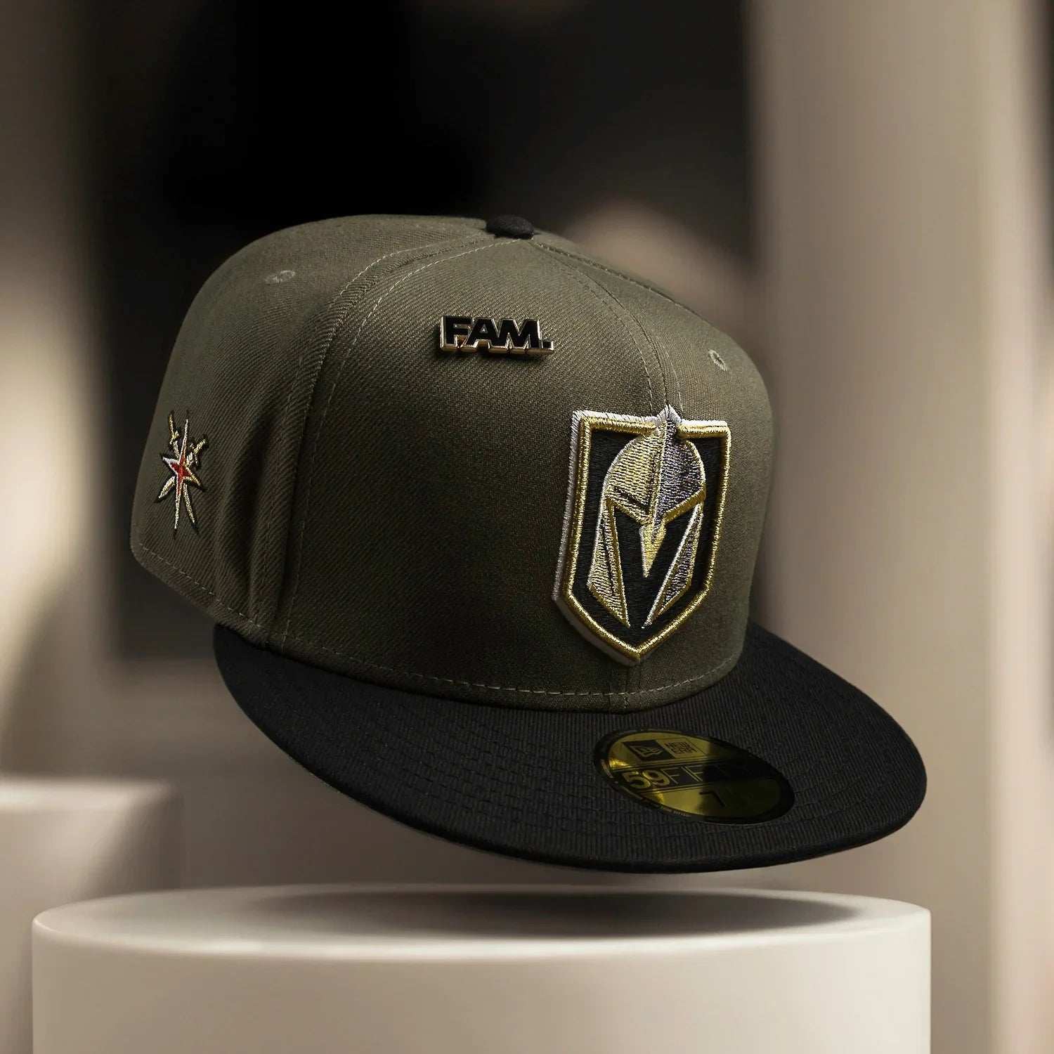 NEW ERA 59FIFTY NHL VEGAS GOLDEN KNIGHTS OLIVE GREEN / GRAY UV FITTED CAP