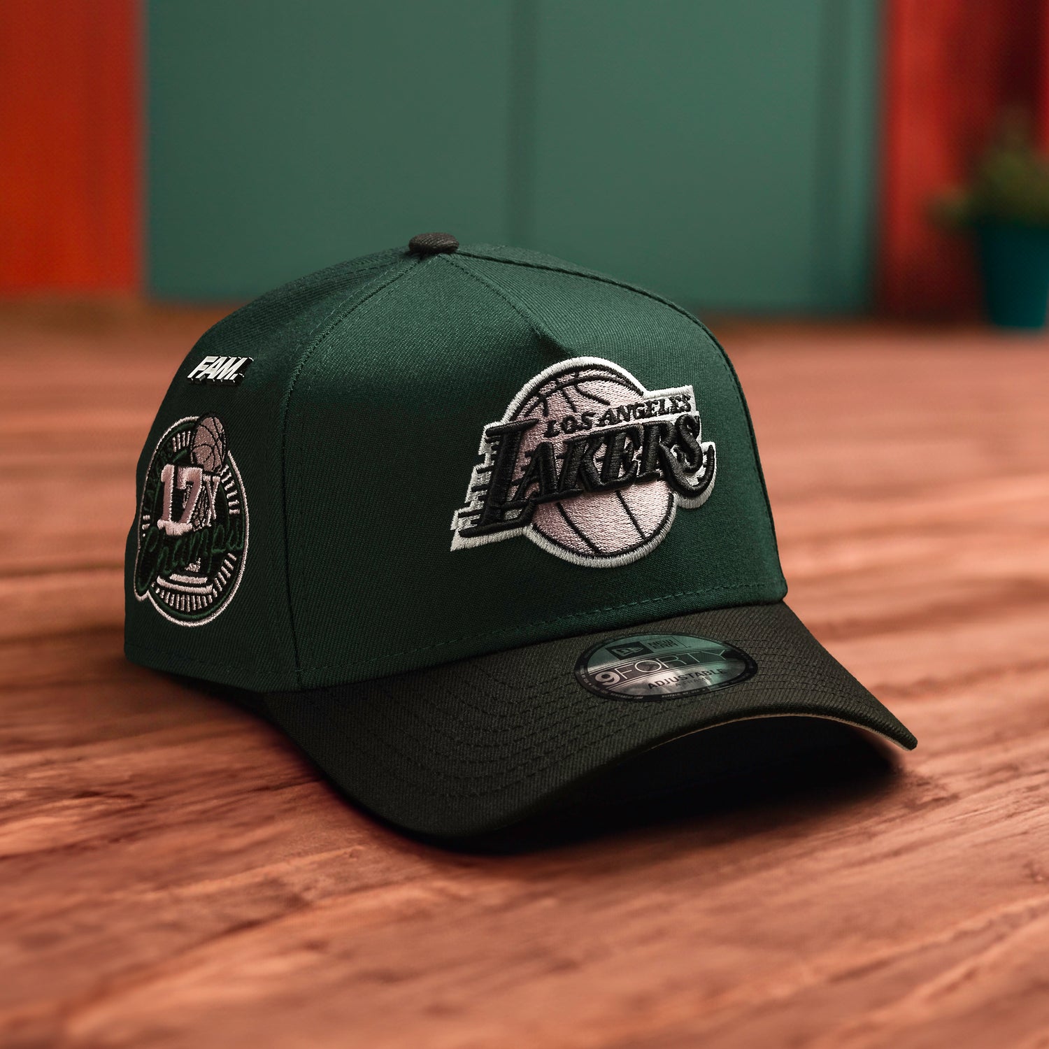 LOS ANGELES LAKERS NBA GREEN BLACK TWO TONE PINK UV / NEW ERA 9FORTY A-FRAME
