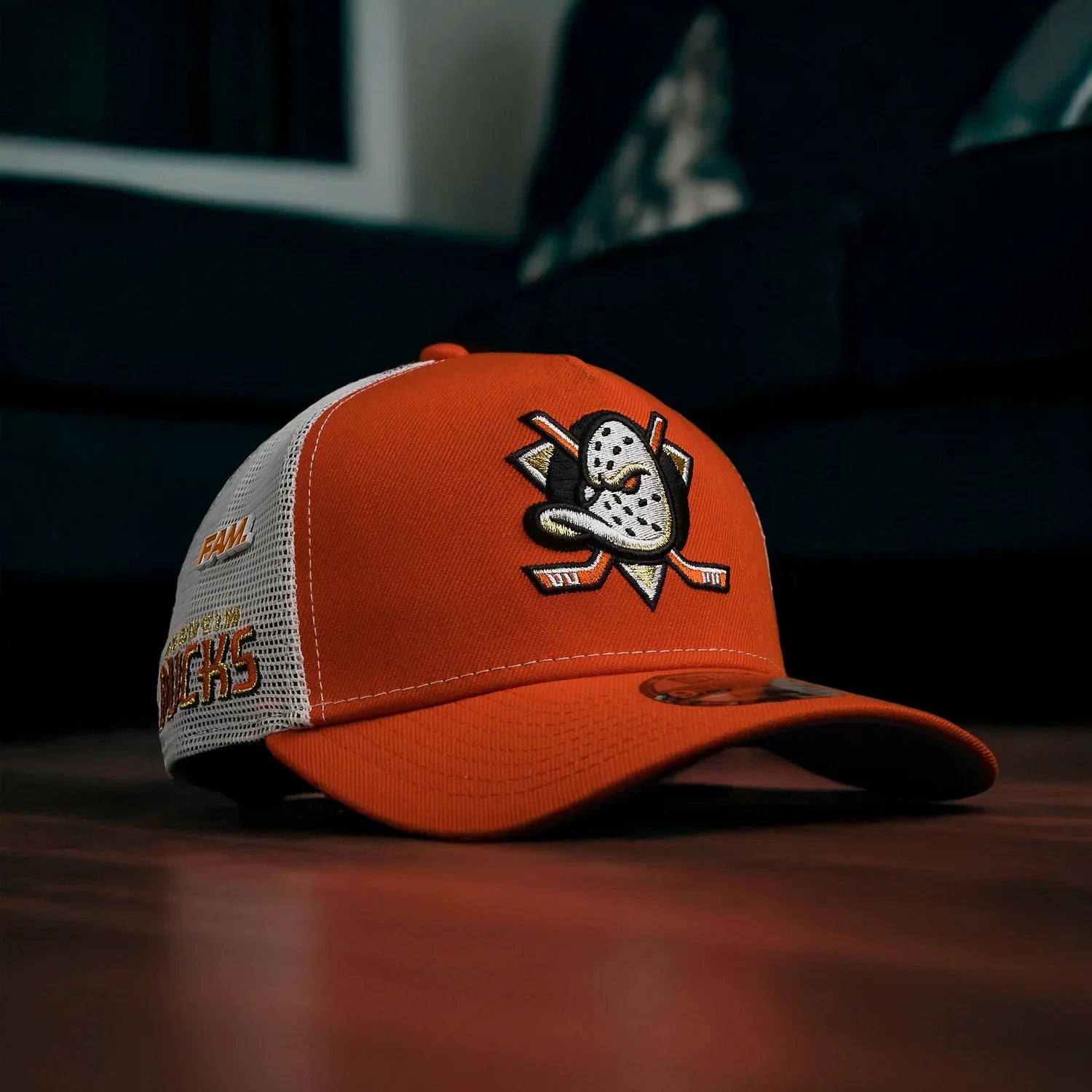 NEW ERA 9FORTY A-FRAME NHL ANAHEIM DUCKS ORANGE / GRAY UV TRUCKER
