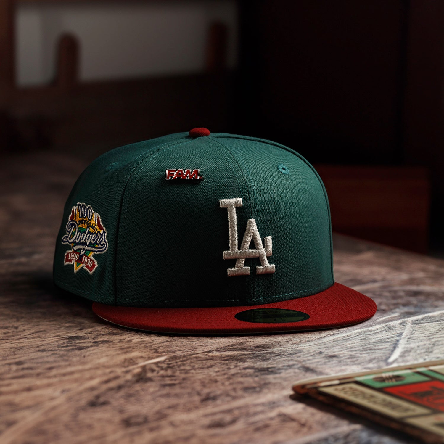 LOS ANGELES DODGERS MLB GREEN CARDINAL TWO TONE GRAY UV / NEW ERA 59FIFTY FITTED CAP