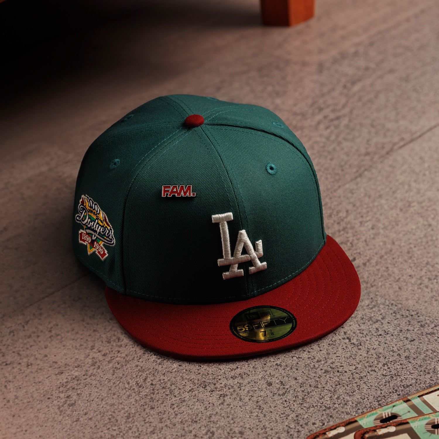 LOS ANGELES DODGERS MLB GREEN CARDINAL TWO TONE GRAY UV / NEW ERA 59FIFTY FITTED CAP