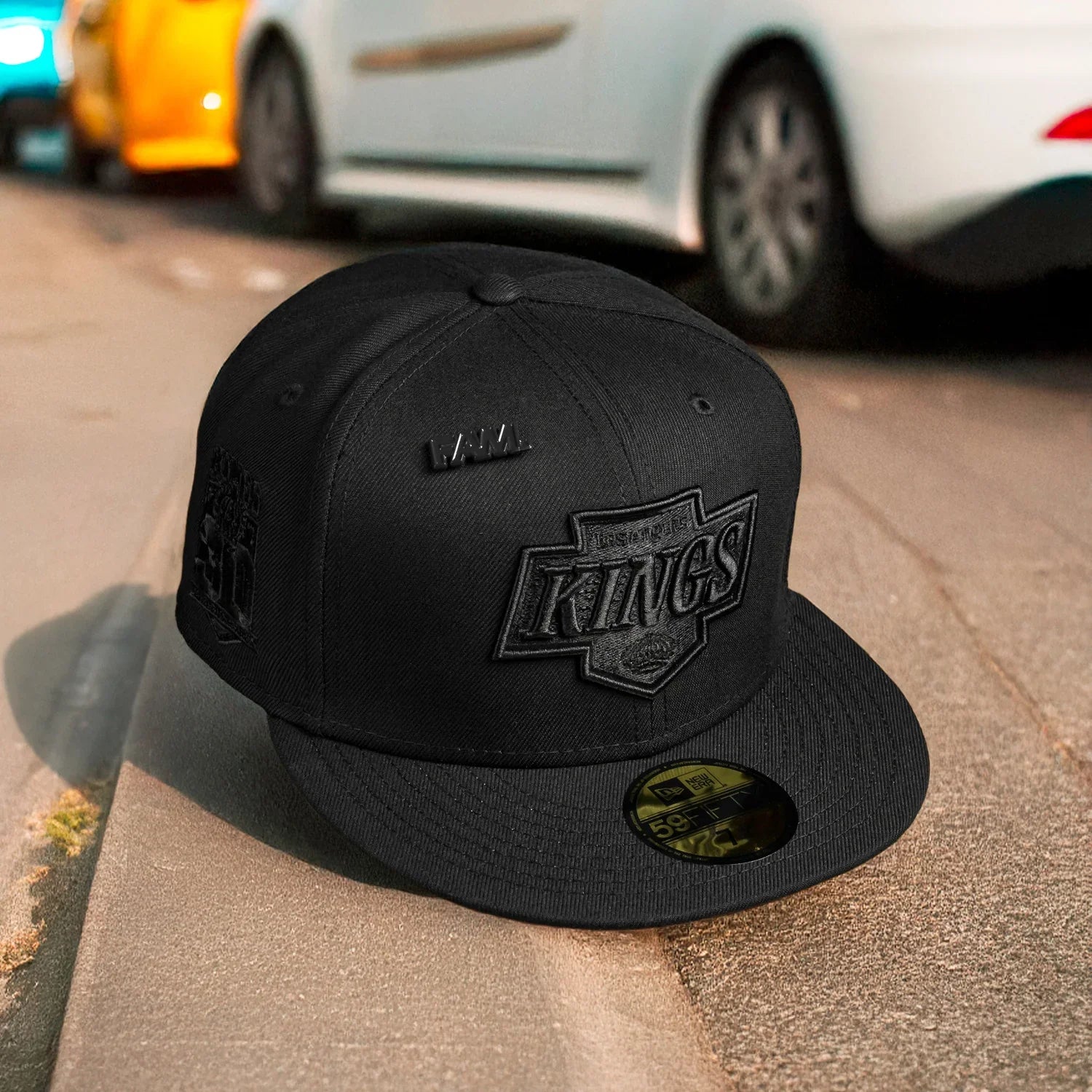LOS ANGELES KINGS NHL BLACK SCARLET UV / NEW ERA 59FIFTY FITTED CAP