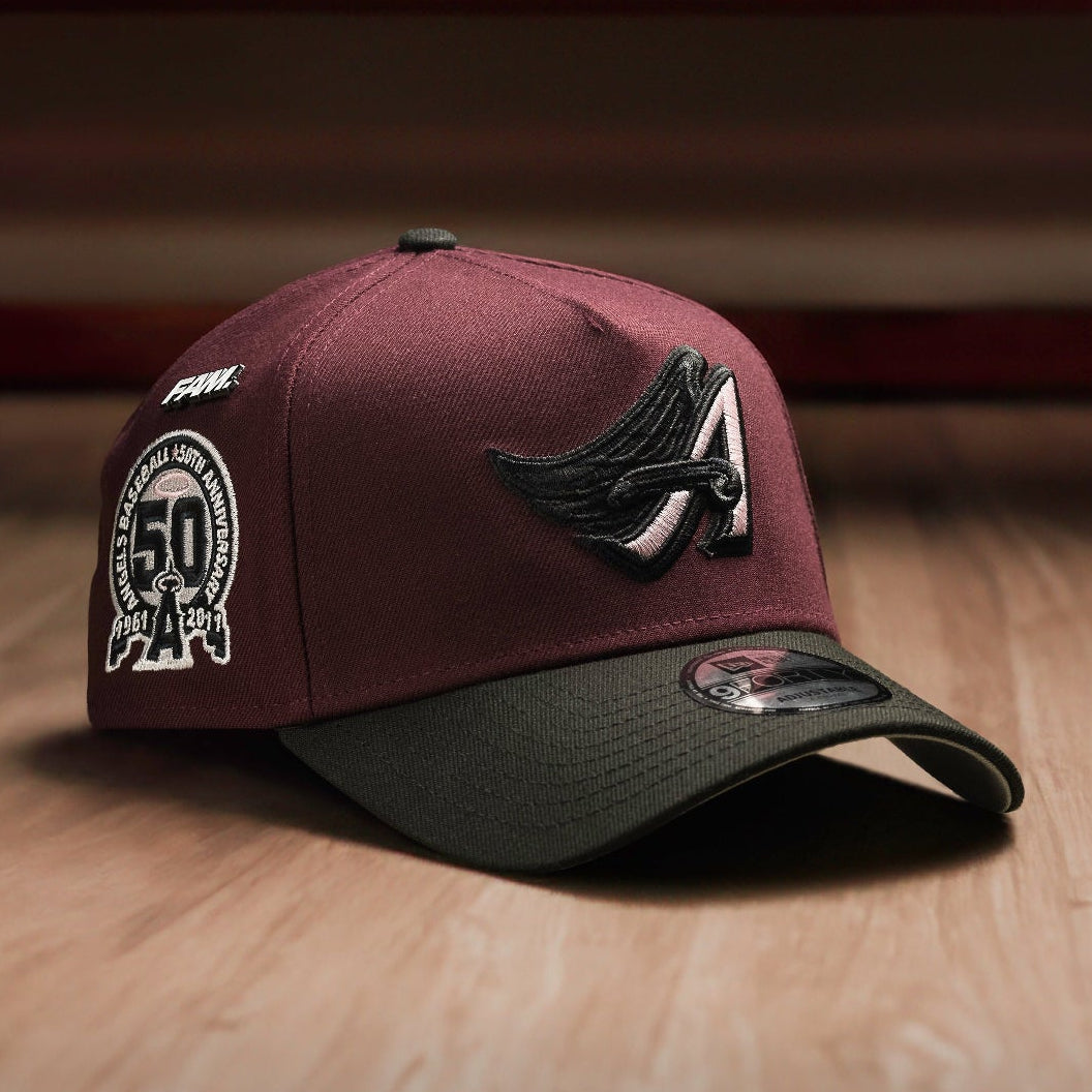 ANAHEIM ANGELS MLB MAROON BLACK TWO TONE GREY UV / NEW ERA 9FORTY A-FRAME
