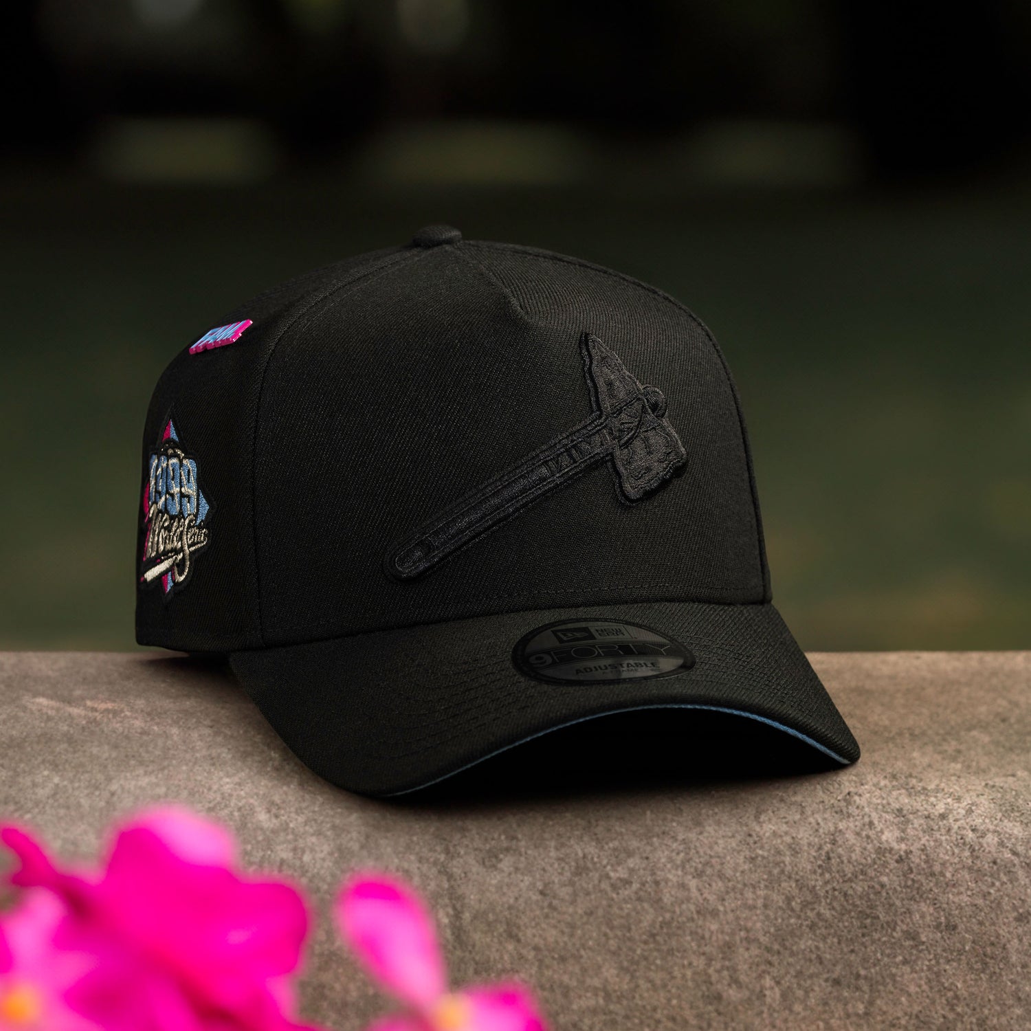 ATLANTA BRAVES MLB BLACK SKY BLUE UV / NEW ERA 9FORTY A-FRAME