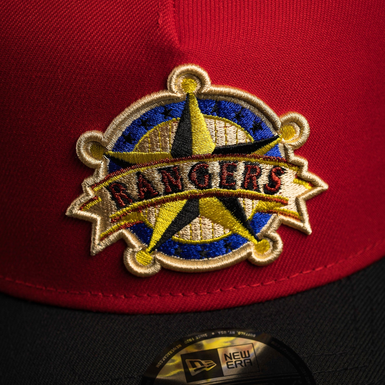 TEXAS RANGERS MLB SCARLET BLACK TWO TONE GRAY UV / NEW ERA 9FORTY A-FRAME