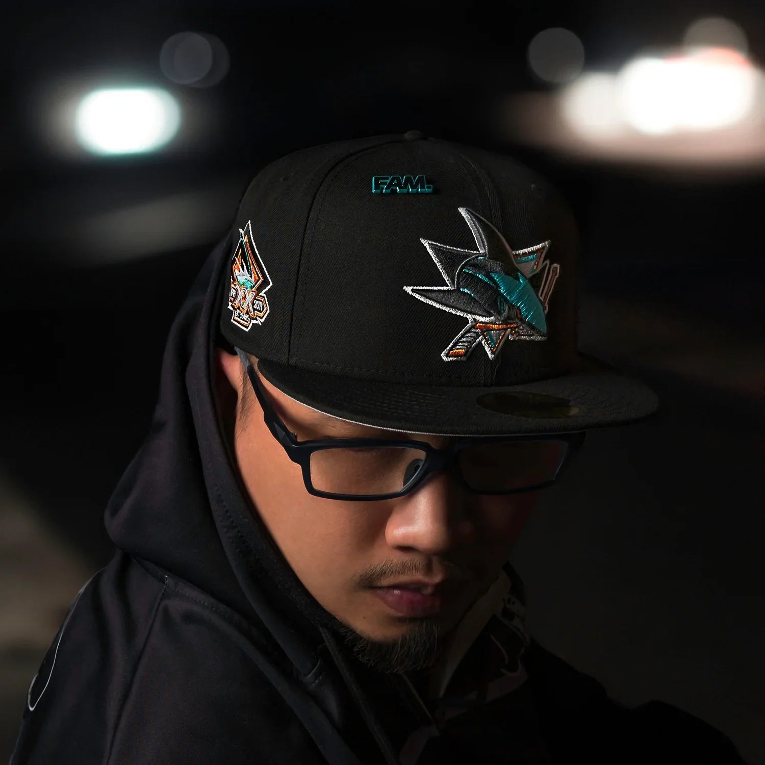 NEW ERA 59FIFTY NHL SAN JOSE SHARKS BLACK / GRAY UV FITTED CAP