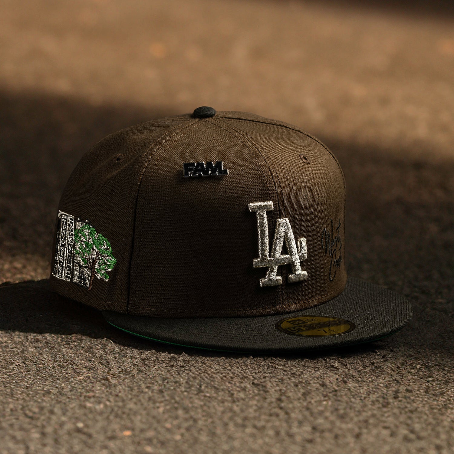 LOS ANGELES DODGERS MLB WALNUT BLACK TWO TONE GREEN UV / NEW ERA 59FIFTY CAP