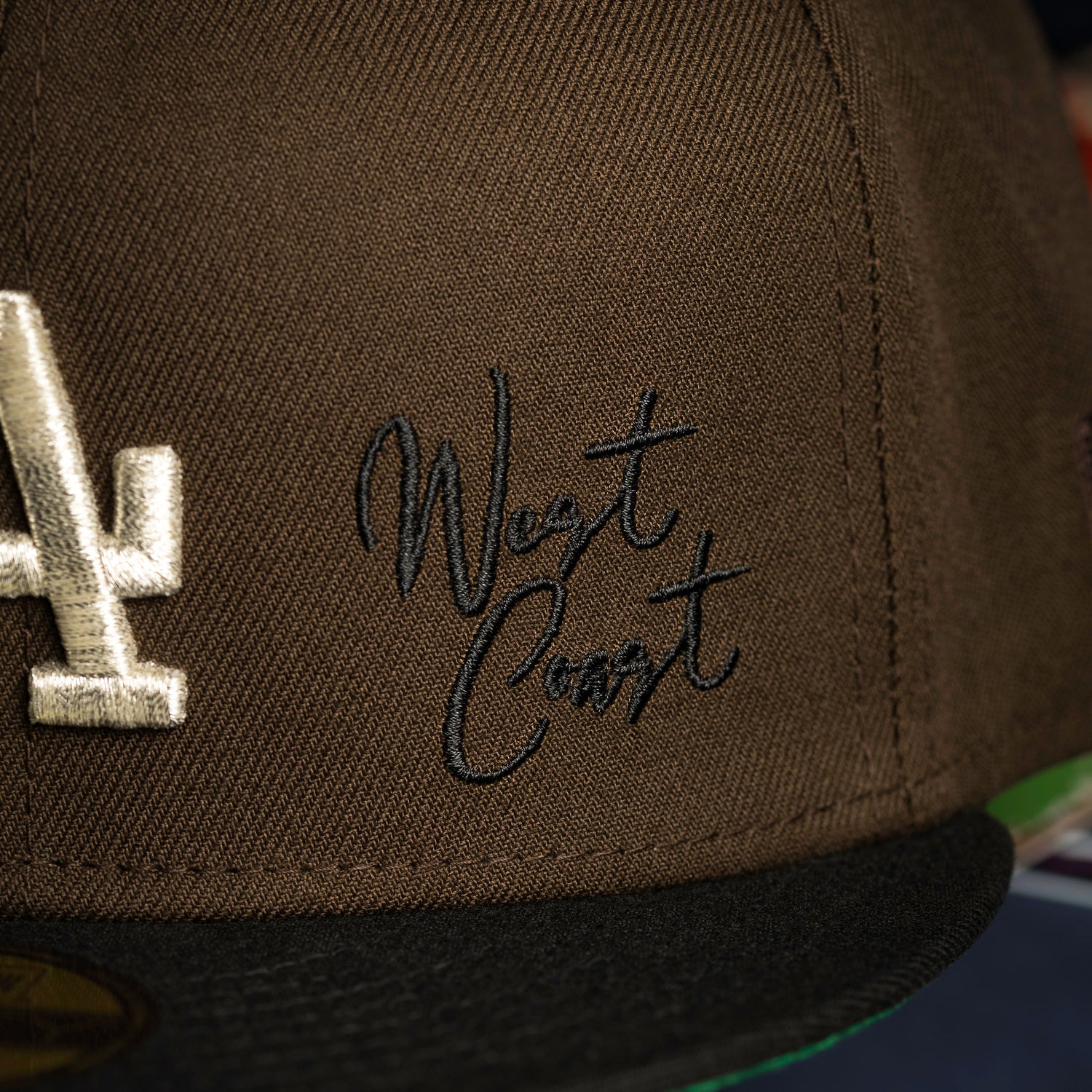 LOS ANGELES DODGERS MLB WALNUT BLACK TWO TONE GREEN UV / NEW ERA 59FIFTY CAP