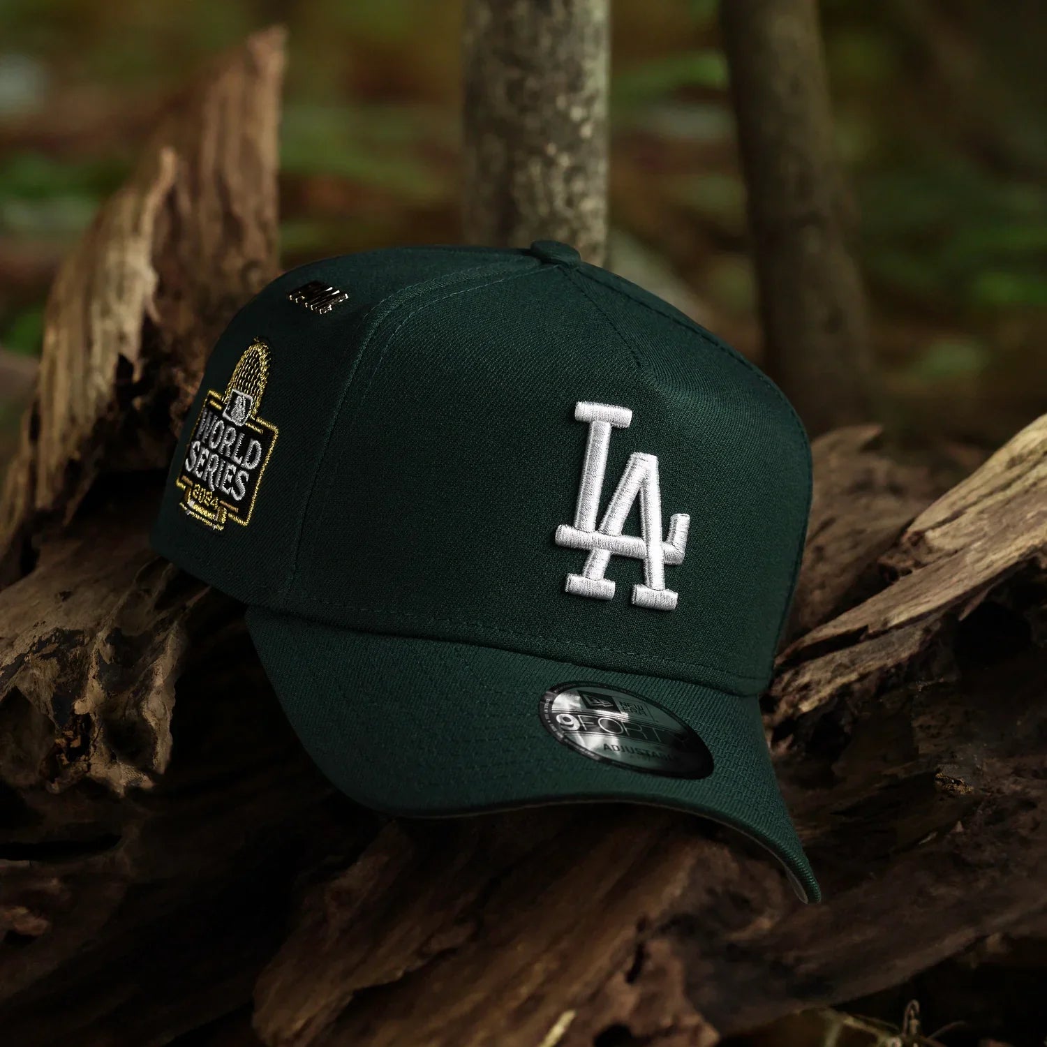 NEW ERA 9FORTY A-FRAME MLB WS 24 LOS ANGELES DODGERS GREEN / GRAY UV SNAPBACK