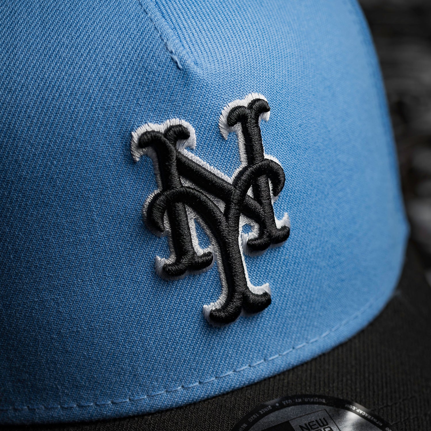 NEW YORK METS MLB SKY BLUE BLACK TWO TONE GREY UV / NEW ERA 9FORTY A-FRAME