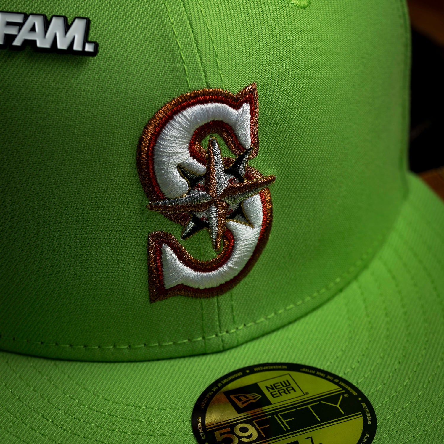 SEATTLE MARINERS MLB LIME GREEN GREY UV / NEW ERA 59FIFTY CAP
