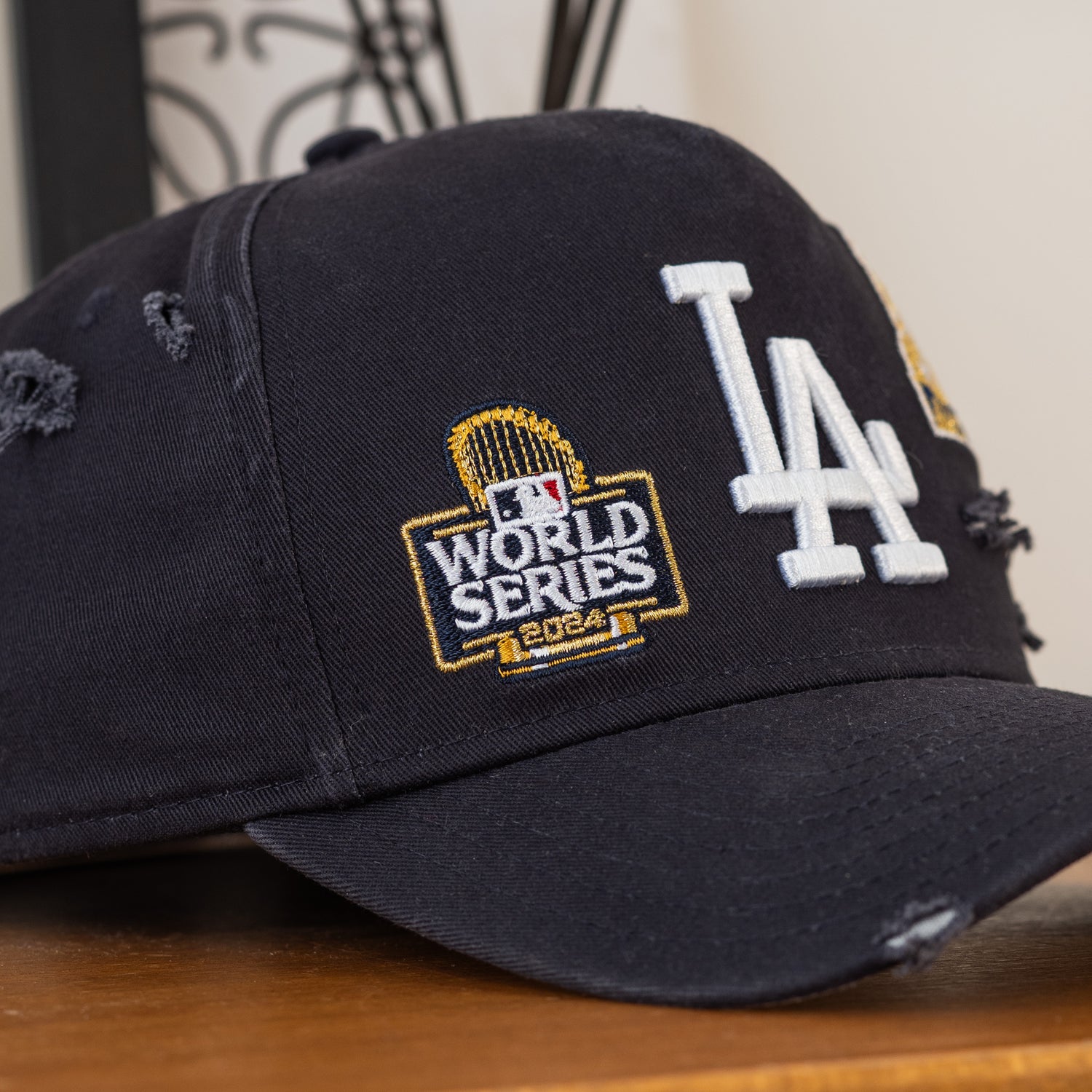 NEW ERA 9FORTY A FRAME  LOS ANGELES DODGERS WASHED DISTRESSED NAVY CAP - FAM EXCLUSIVE