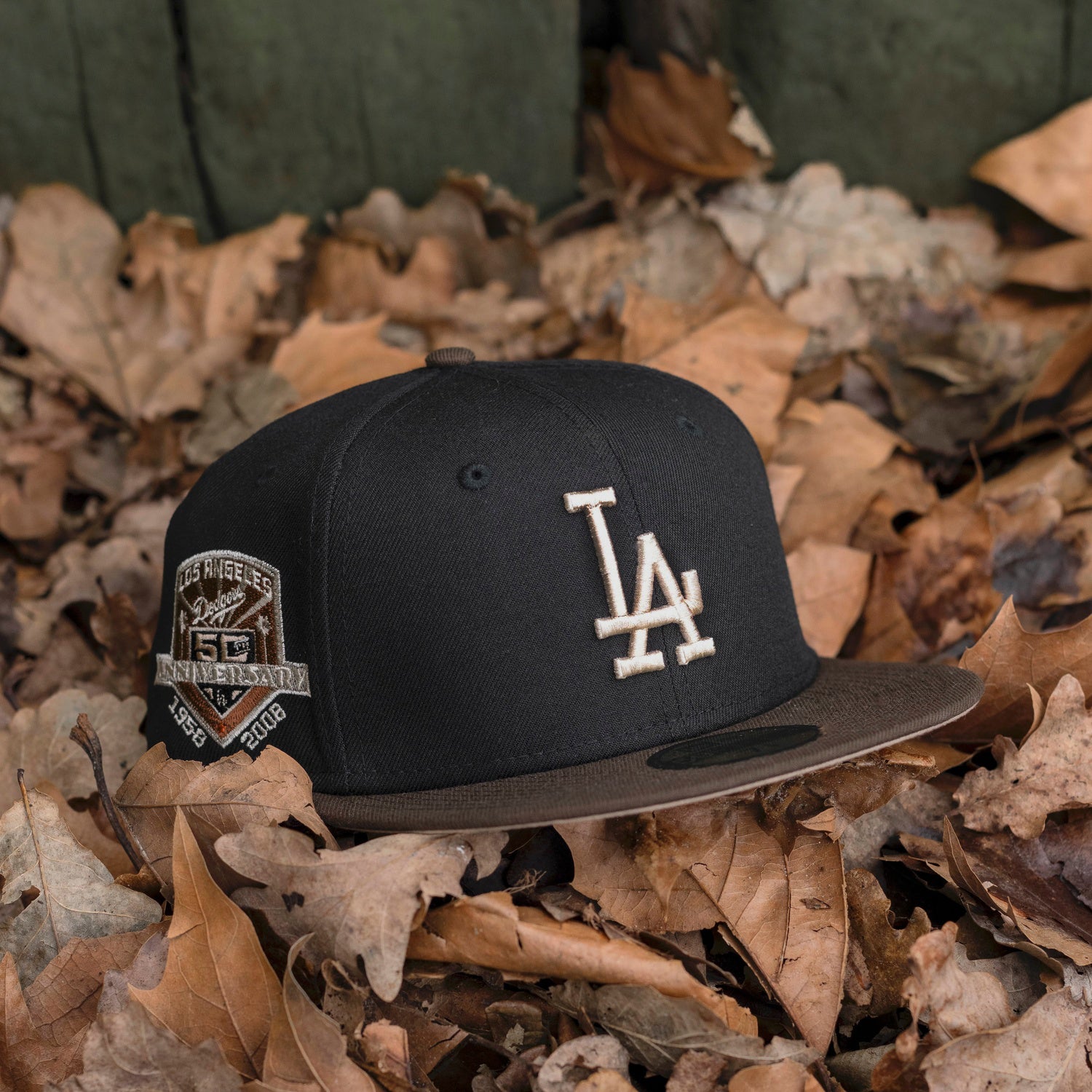 NEW ERA 59FIFTY MLB LOS ANGELES DODGERS 50TH ANNIVERSARY TWO TONE / CAMEL UV FITTED CAP