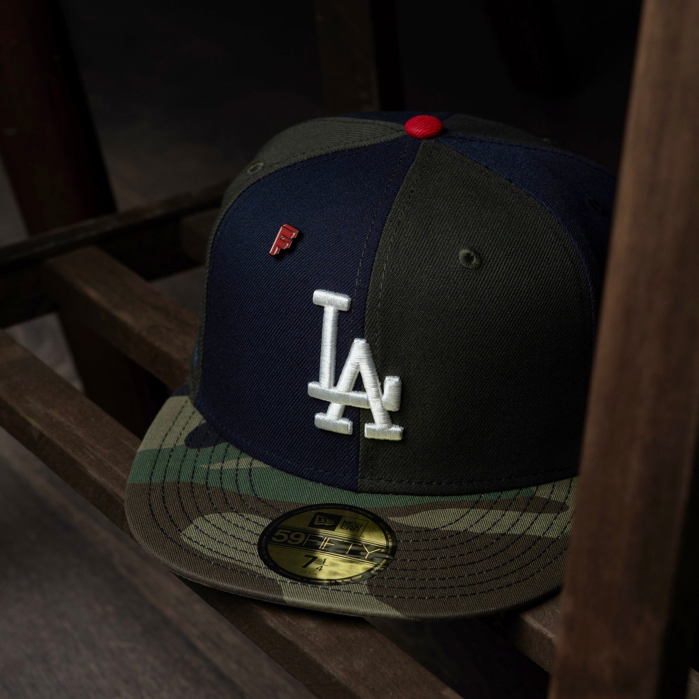LOS ANGELES DODGERS MLB NAVY OLIVE PINWHEEL GREY UV / NEW ERA 59FIFTY CAP