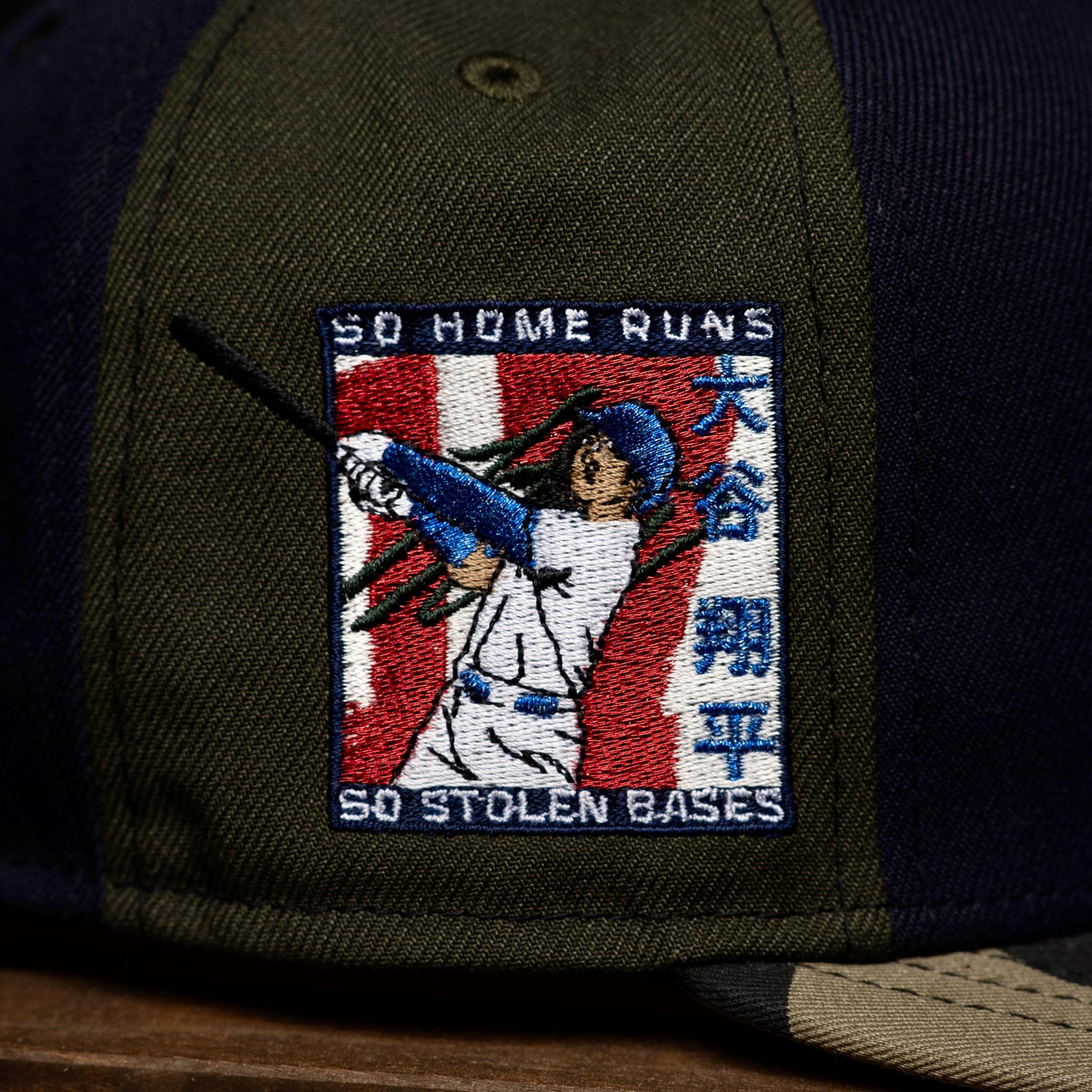 LOS ANGELES DODGERS MLB NAVY OLIVE PINWHEEL GREY UV / NEW ERA 59FIFTY CAP