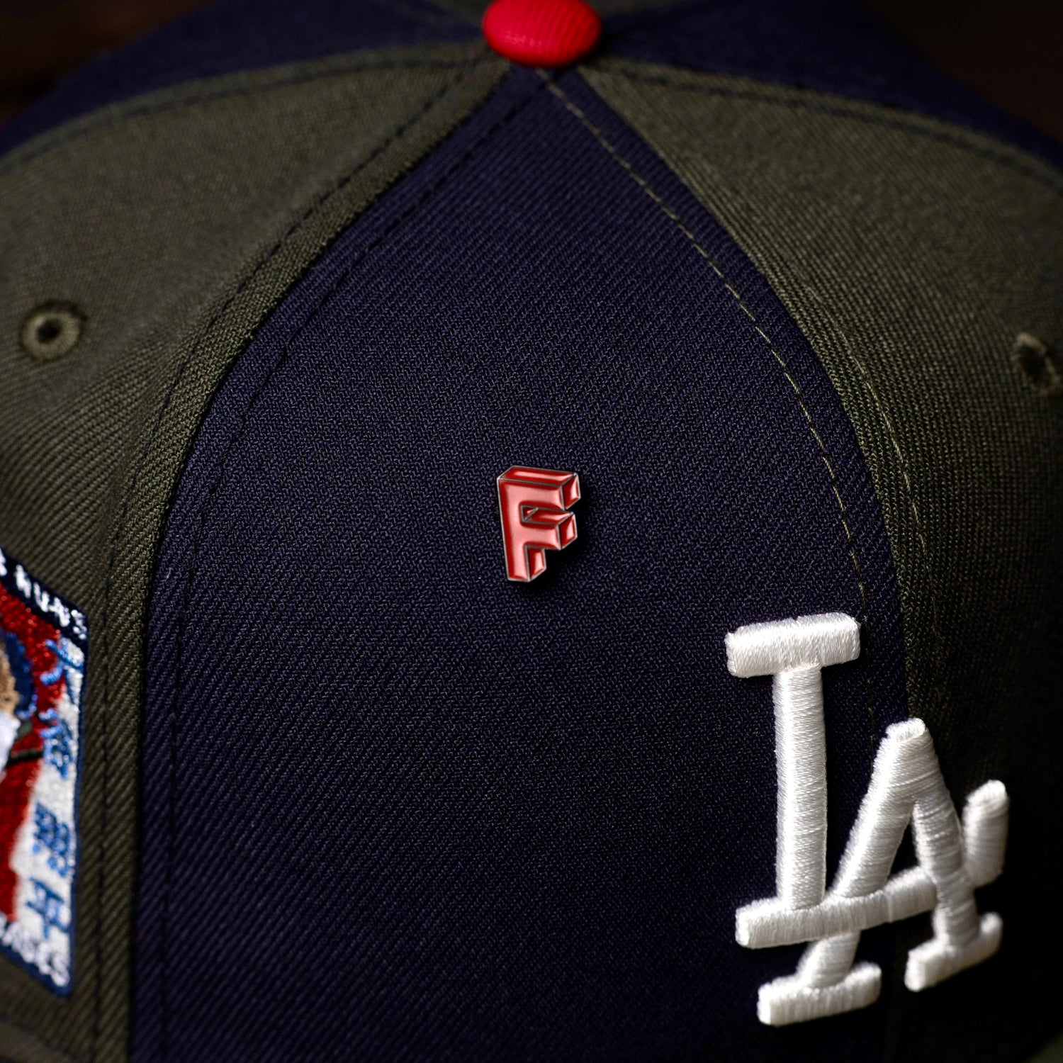 LOS ANGELES DODGERS MLB NAVY OLIVE PINWHEEL GREY UV / NEW ERA 59FIFTY CAP
