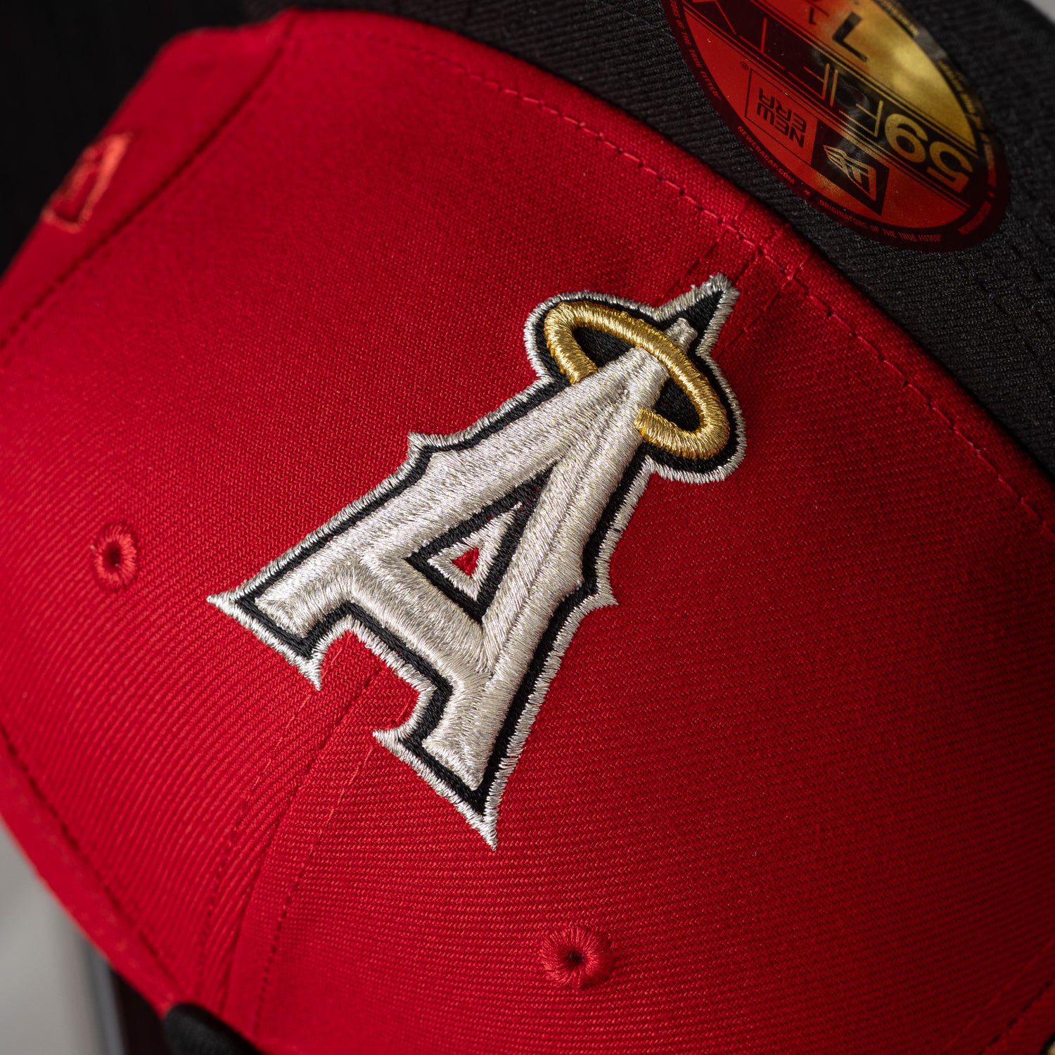 ANAHEIM ANGELS MLB SCARLET BLACK TWO TONE GREY UV / NEW ERA 59FIFTY CAP
