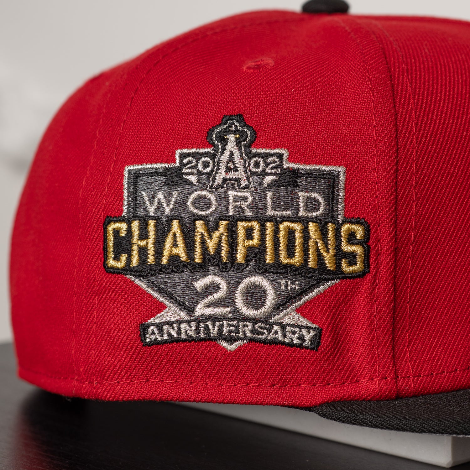 ANAHEIM ANGELS MLB SCARLET BLACK TWO TONE GREY UV / NEW ERA 59FIFTY CAP