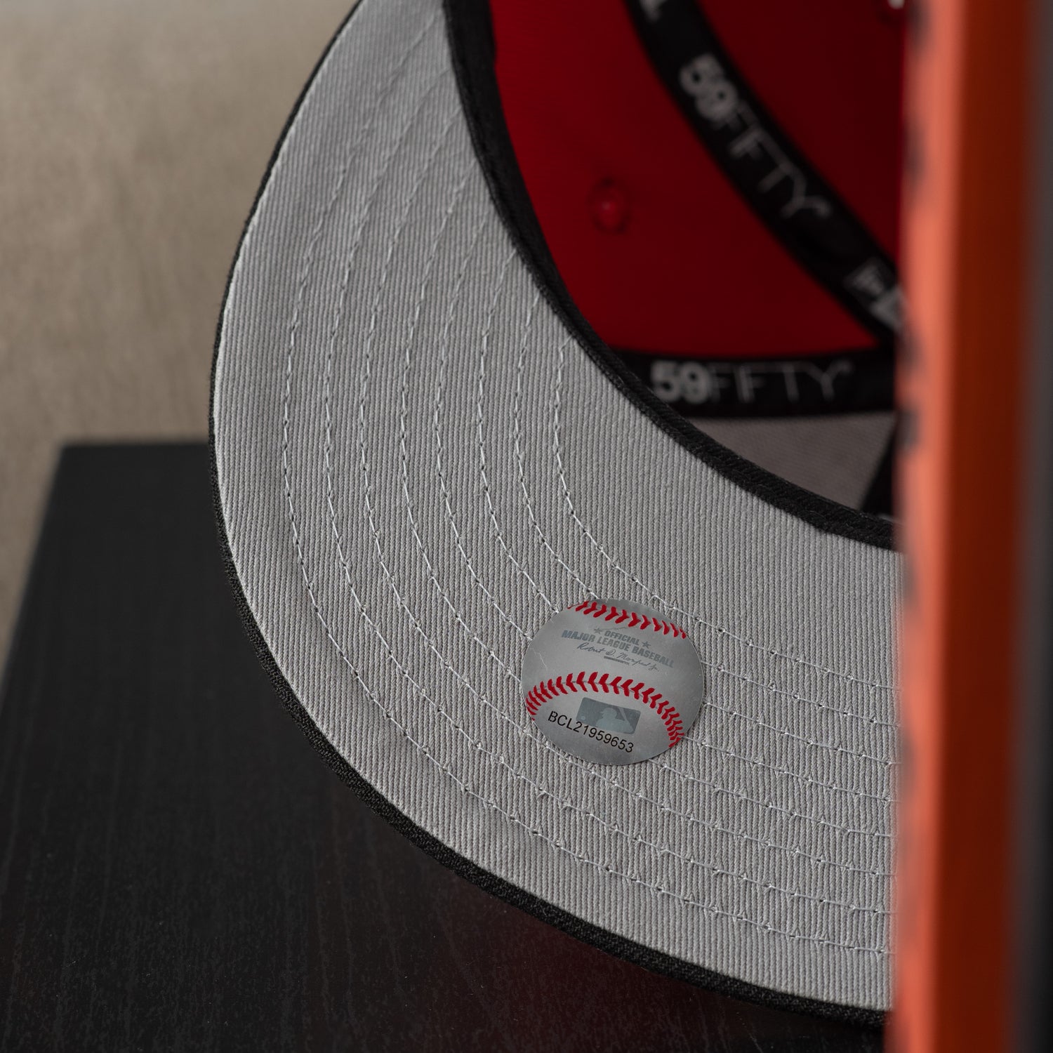 ANAHEIM ANGELS MLB SCARLET BLACK TWO TONE GREY UV / NEW ERA 59FIFTY CAP