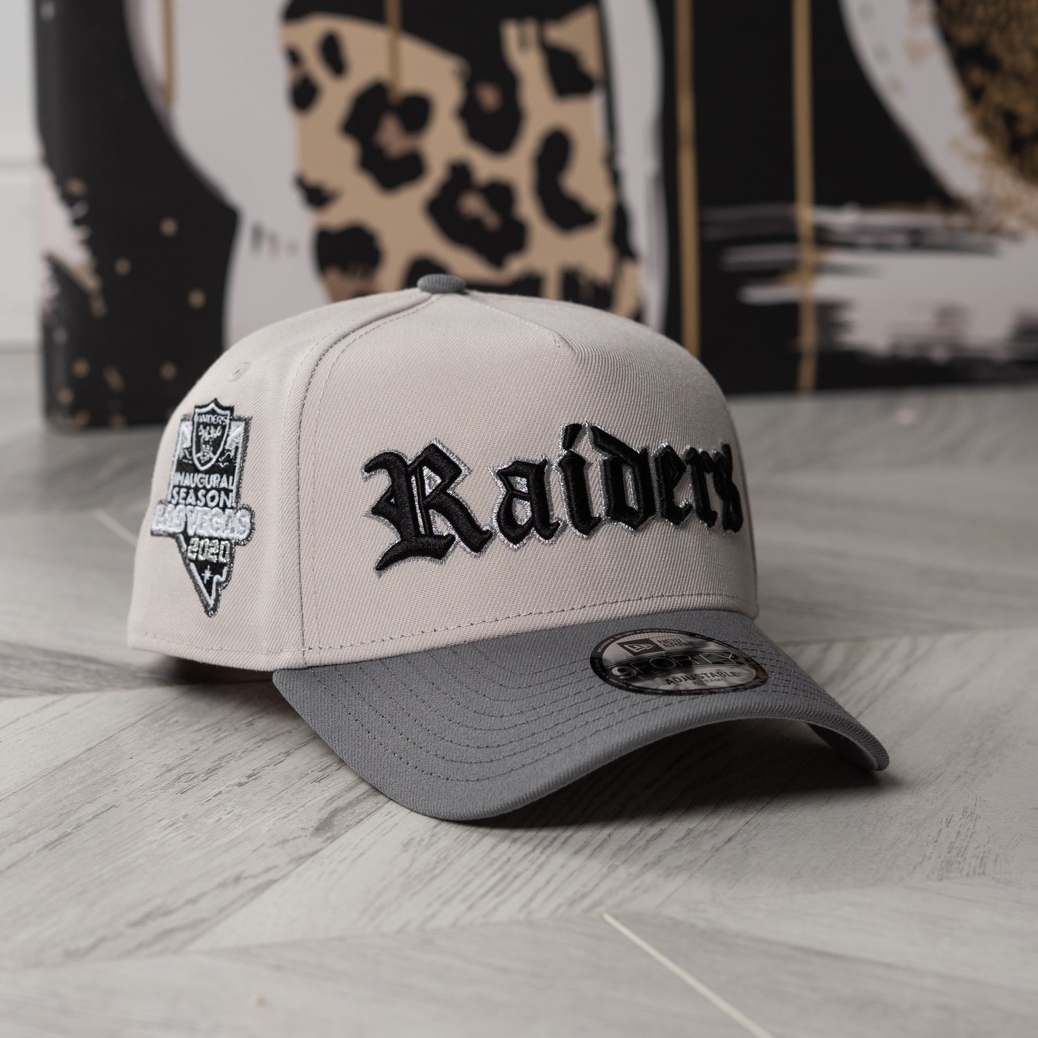 LAS VEGAS RAIDERS NFL STONE STORM GREY TWO TONE GREY UV / NEW ERA 9FORTY A-FRAME