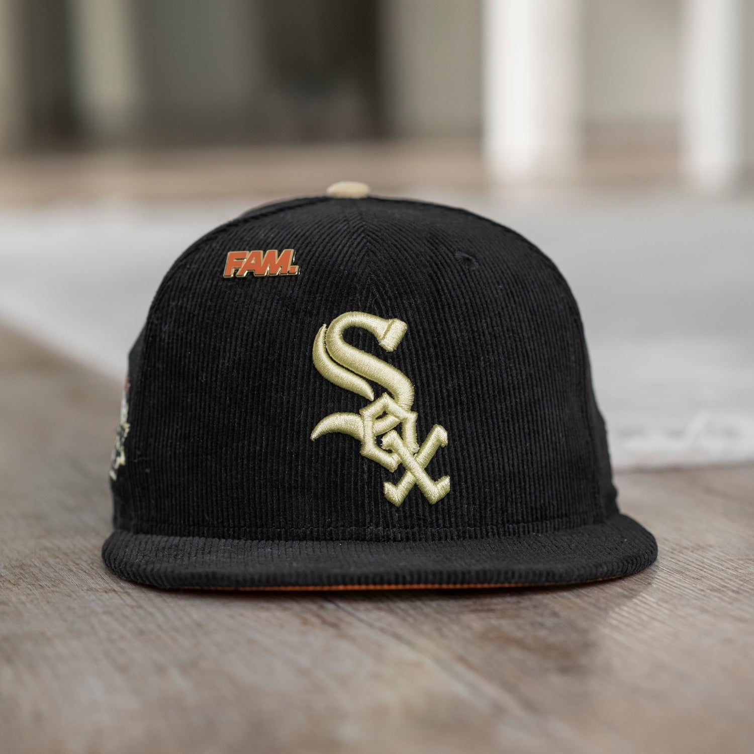 NEW ERA 59FIFTY MLB CHICAGO WHITE SOX INAUGURAL YEAR 1991 CORD BLACK / FIGHT ORANGE UV FITTED CAP