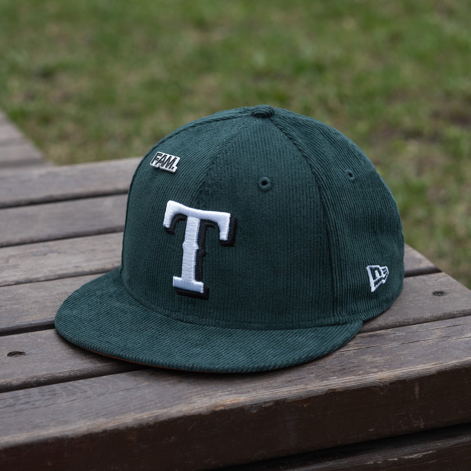 TEXAS RANGERS MLB DARK GREEN CORDUROY ORANGE UV / NEW ERA 59FIFTY