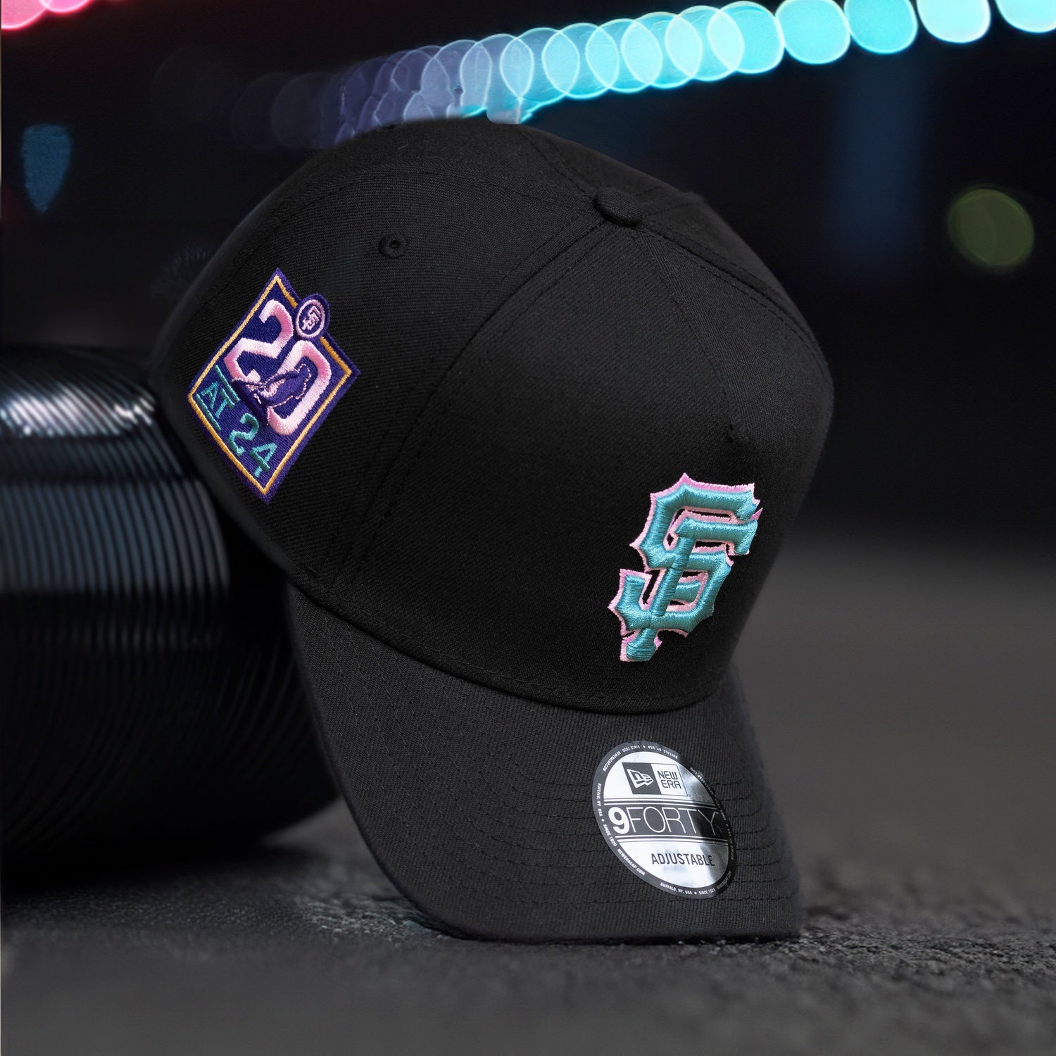 NEW ERA 9FORTY A-FRAME MLB SAN FRANCISCO GIANTS 20TH ANNIVERSARY BLACK / PINK UV CAP
