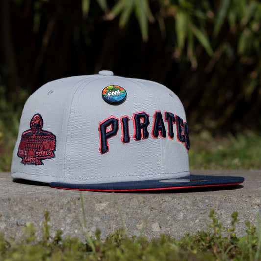 NEW ERA 59FIFTY MLB PITTSBURGH PIRATES WORLD SERIES 1971 TWO TONE / LAVA RED UV FITTED CAP