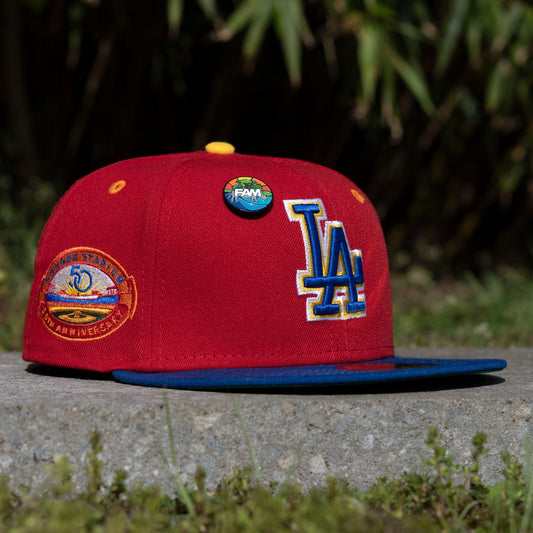 EXCLUSIVE NEW ERA 59FIFTY MLB LOS ANGELES DODGERS 50TH ANNIVERSARY TWO TONE / KELLY GREEN UV FITTED CAP