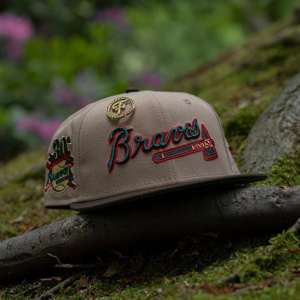 NEW ERA 59FIFTY MLB ATLANTA BRAVES 30TH SEASON TWO TONE / EMERALD GREEN UV  FITTED CAP