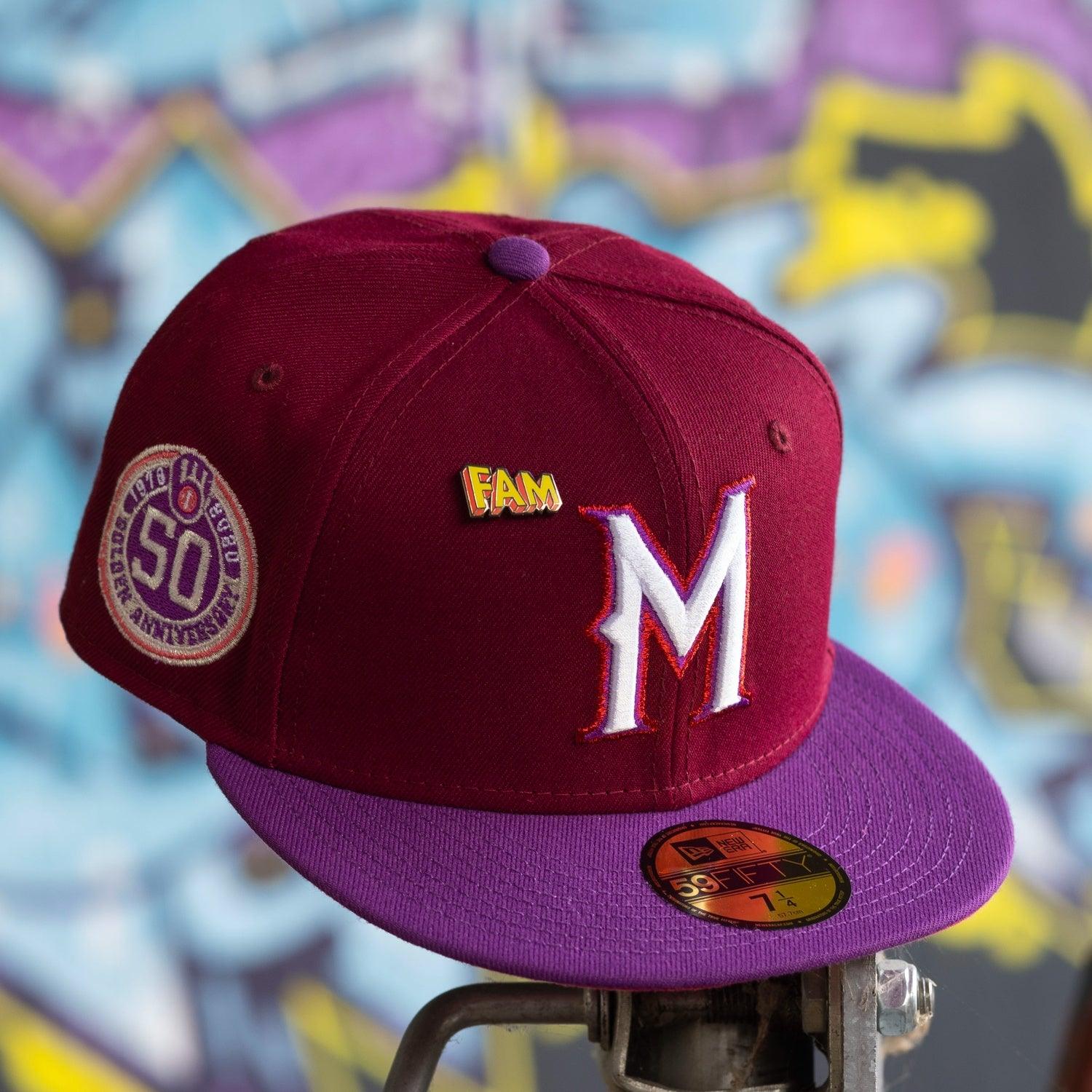 NEW ERA 59FIFTY MLB MILWAUKEE BREWERS 50TH ANNIVERSARY TWO TONE / ENERGY RED UV FITTED CAP - FAM
