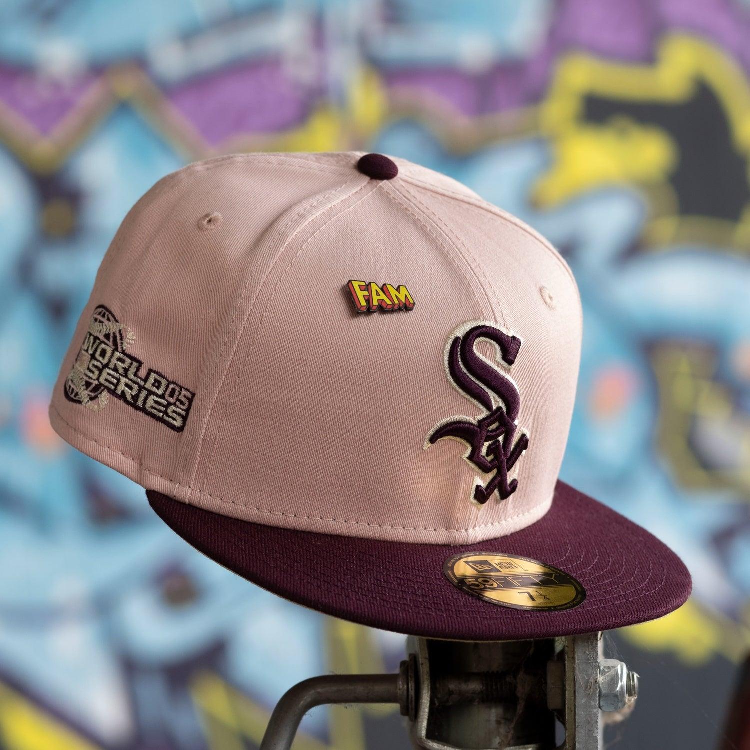 NEW ERA 59FIFTY MLB CHICAGO WHITE SOX WORLD SERIES 2005 TWO TONE / SOFT YELLOW UV FITTED CAP - FAM