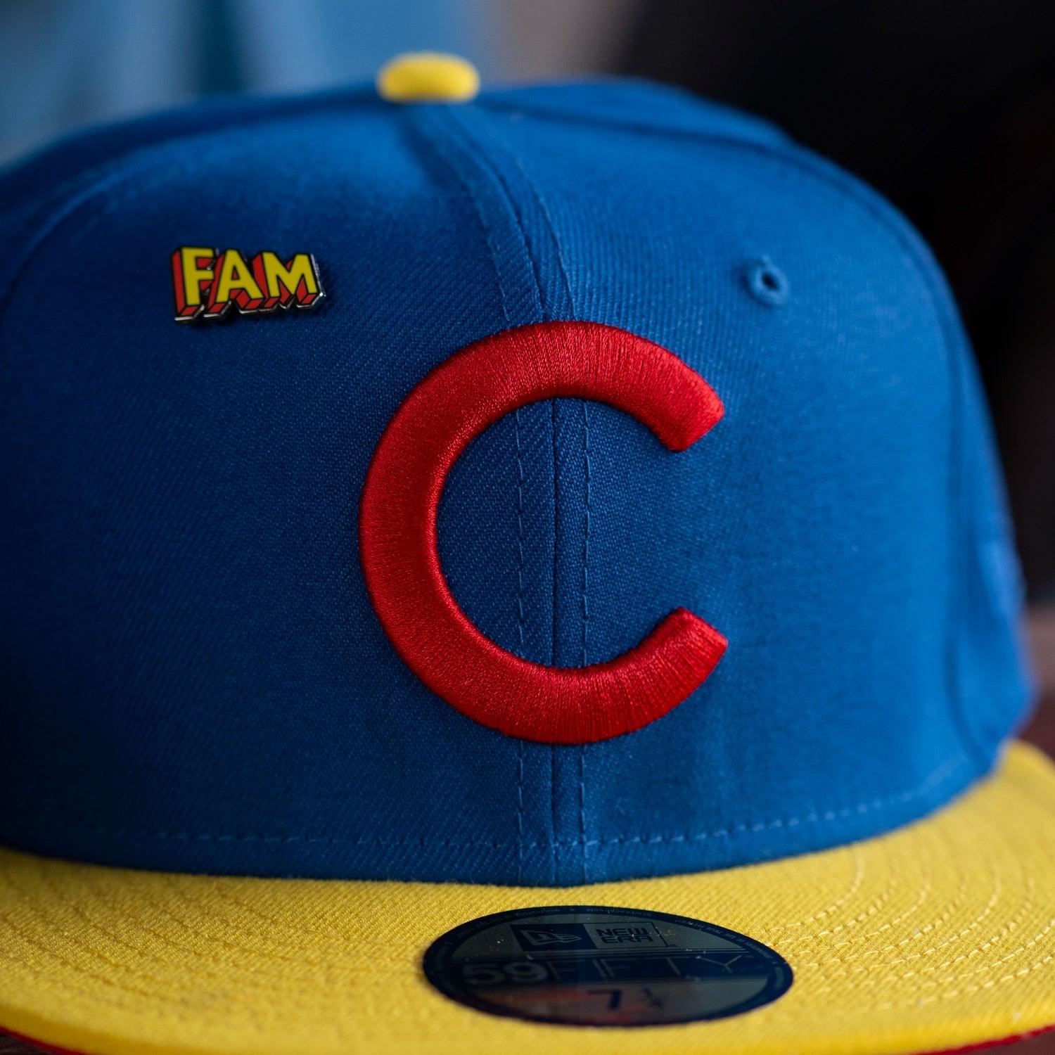 NEW ERA 59FIFTY MLB CHICAGO CUBS WORLD SERIES 1908 TWO TONE / FRONT DOOR RED UV FITTED CAP - FAM