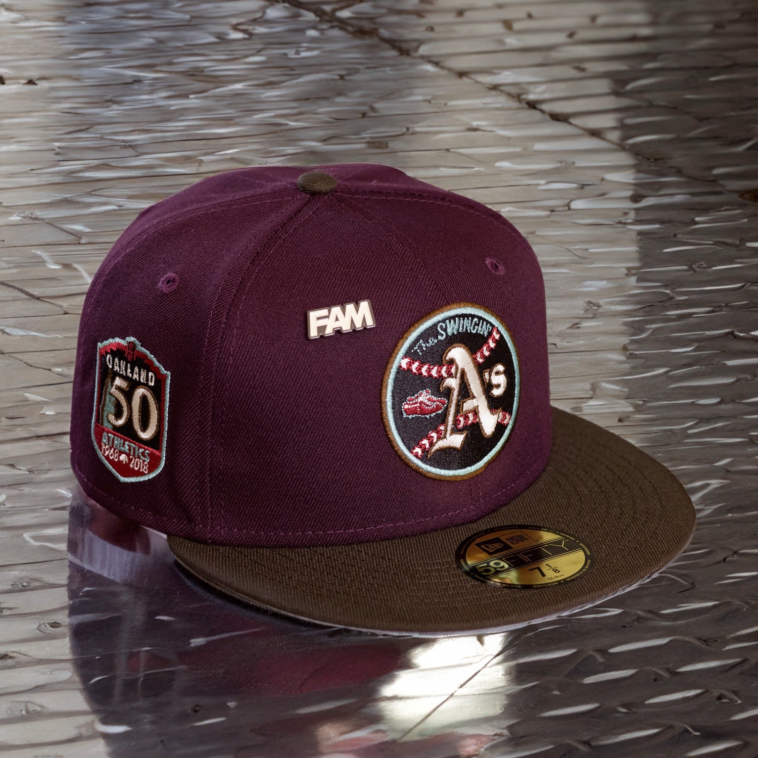 EXCLUSIVE 59FIFTY MLB OAKLAND ATHLETICS WS 1989 TWO TONE/ PINK UV