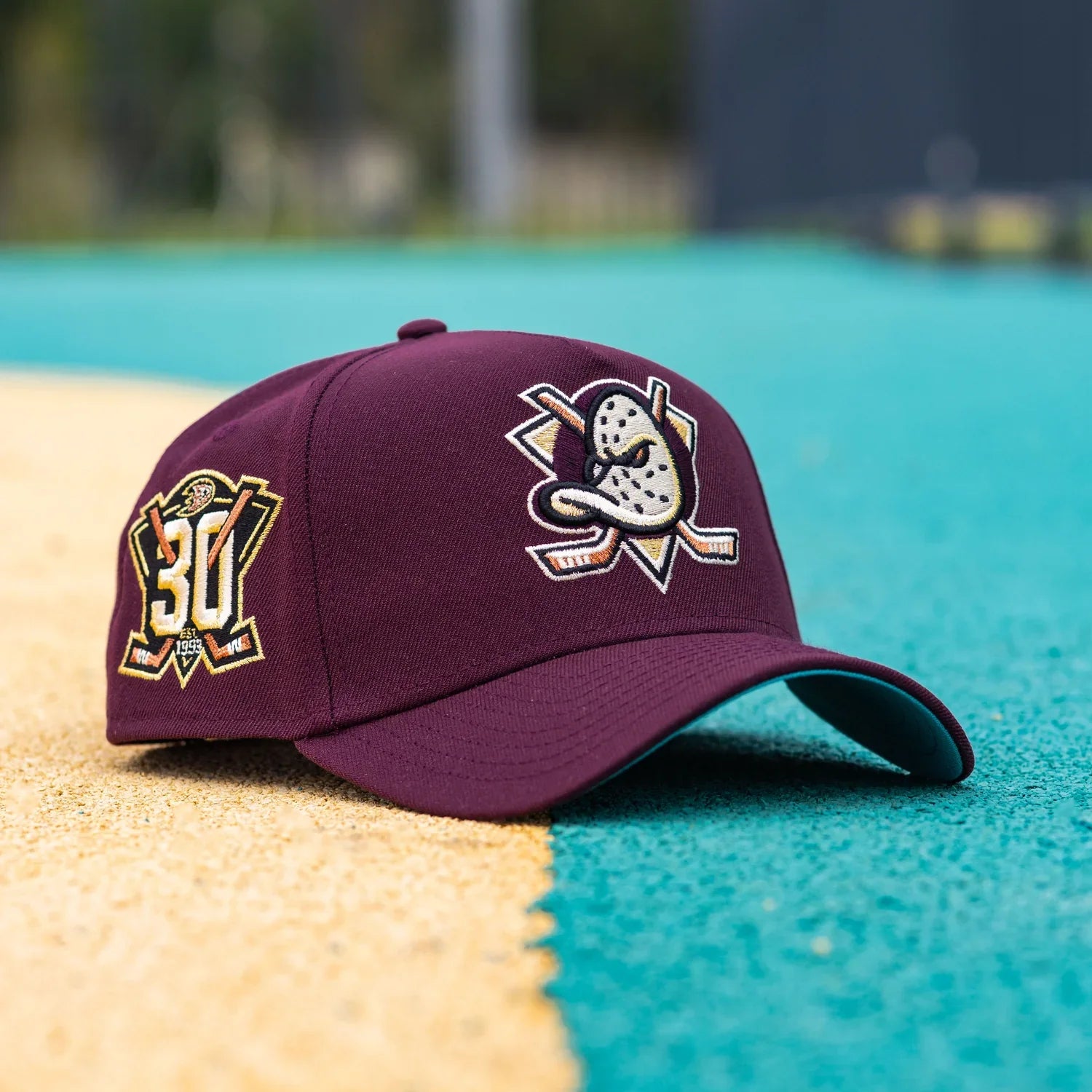 NEW ERA 9FORTY A-FRAME NHL ANAHEIM DUCKS MAROON / TEAL UV SNAPBACK