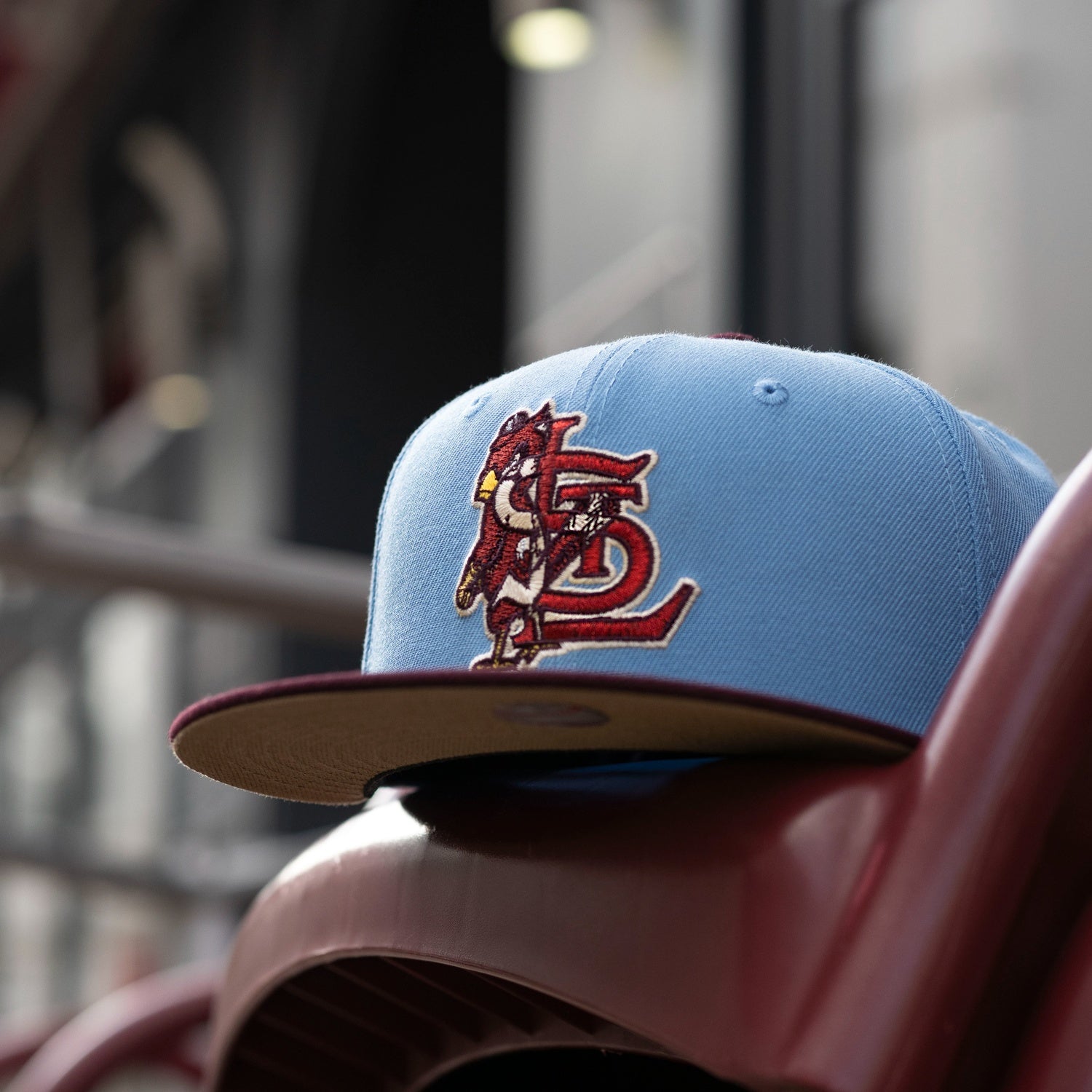 St. Louis Cardinals 2009 All Star Game New Era 59Fifty Fitted Hat (Light  Blue Maroon Khaki Under Brim)