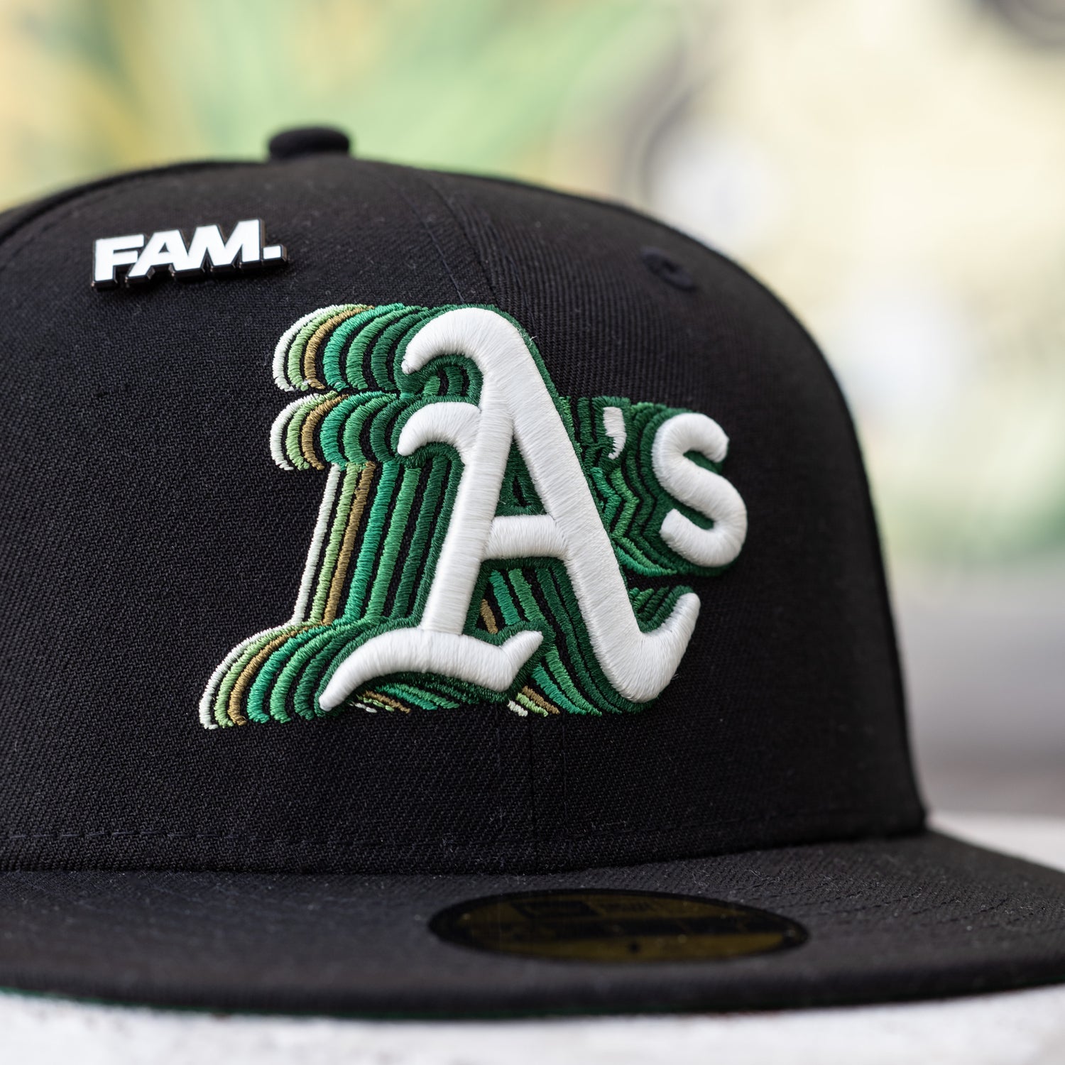 OAKLAND ATHLETICS MLB BLACK GREEN UV / NEW ERA 59FIFTY FITTED CAP